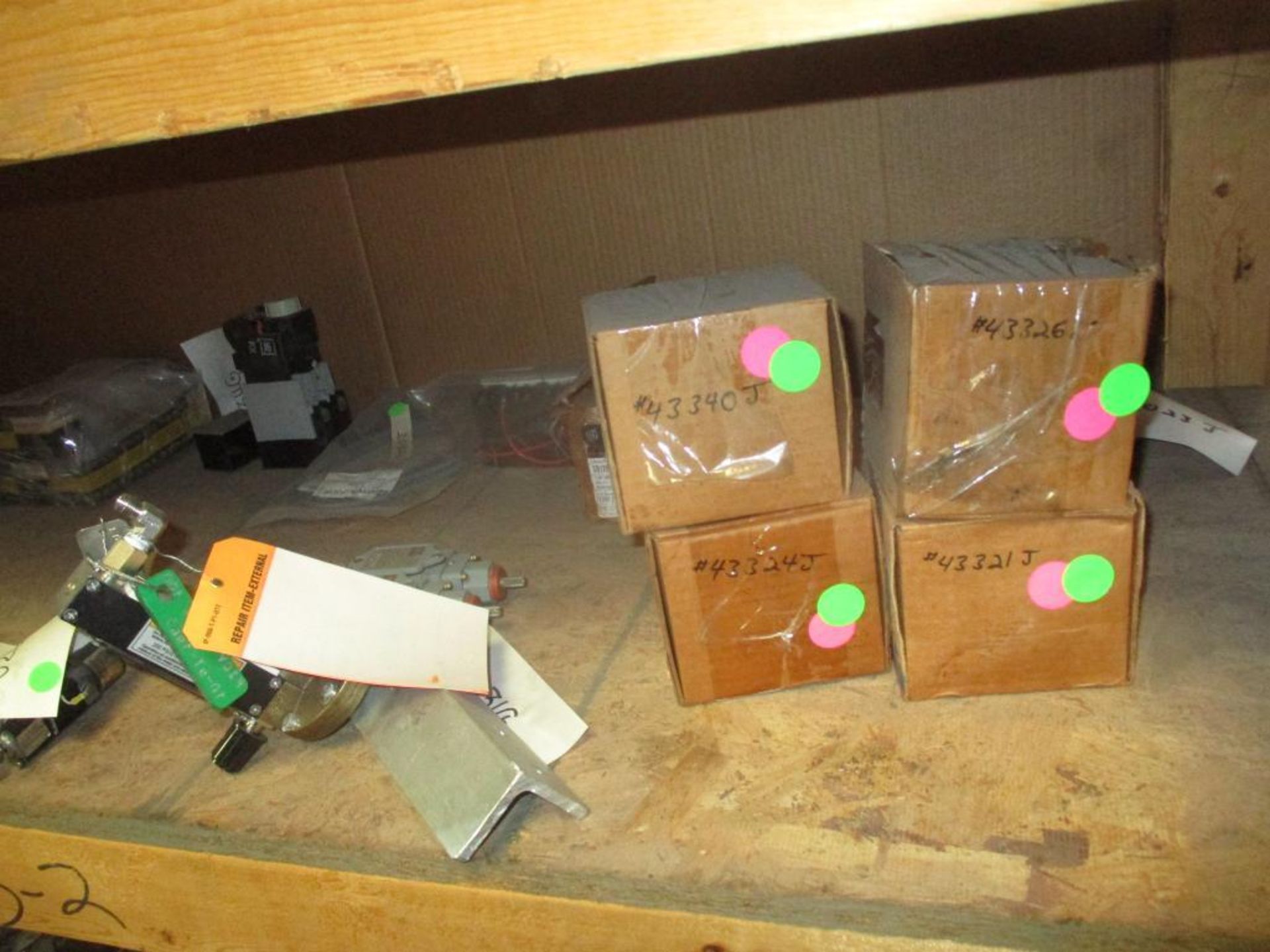 Contents of Shelf F-3-2 & F-4-2; General Electric, Siemens, Cutler Hammer, ASCO, Barksdale, Square D