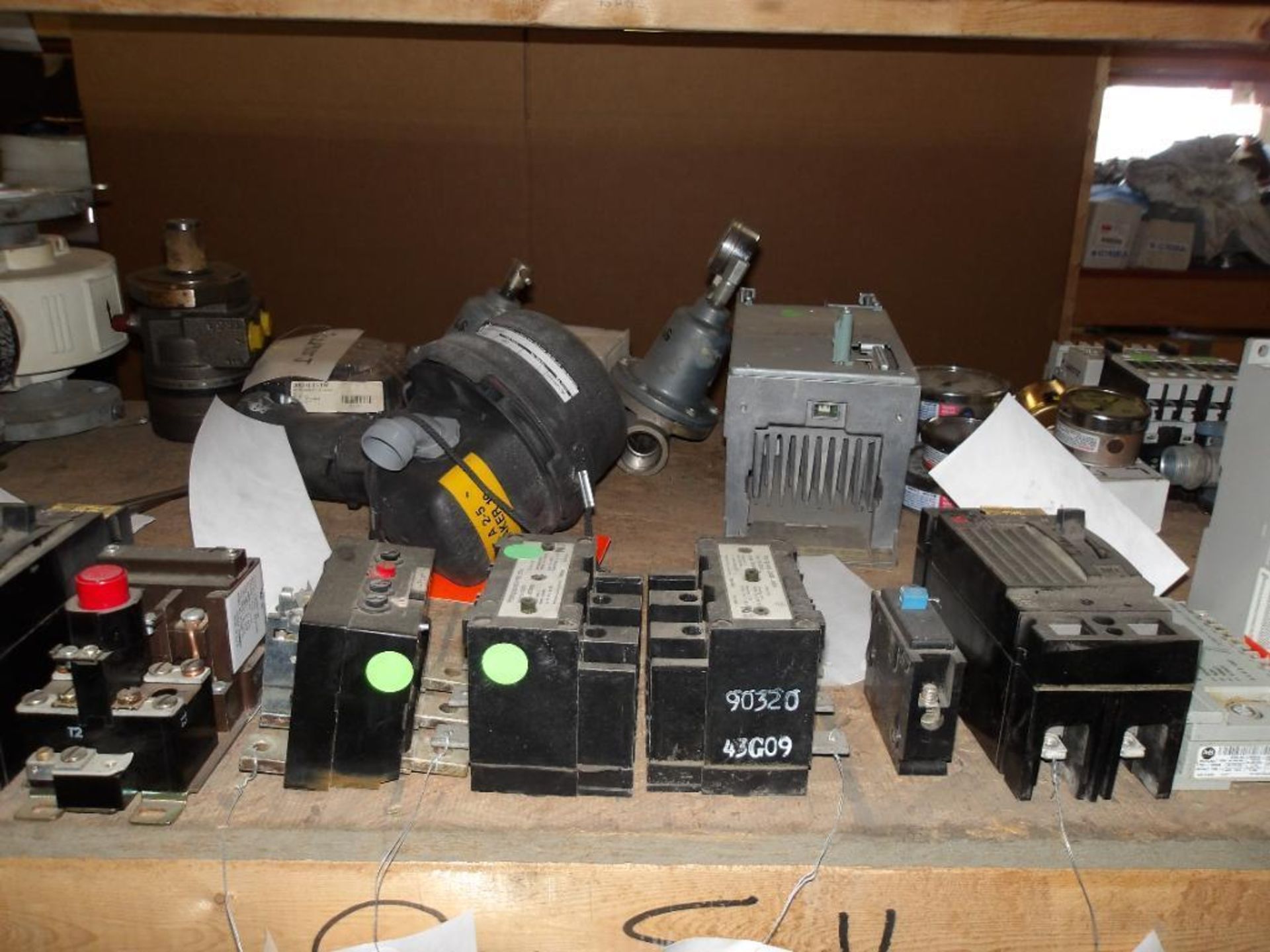 Contents of Shelf G-5-4; Siemens, Regulators, Flow Tube, Hydraulic Gear Motor, Gauges, Allen Bradley