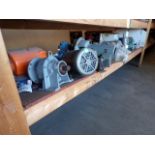 Contents of Shelf I-2-5-I-3-5; Electric Motors & Valves, Reliance, Baldor Hupp, Allen Bradley, Leeso