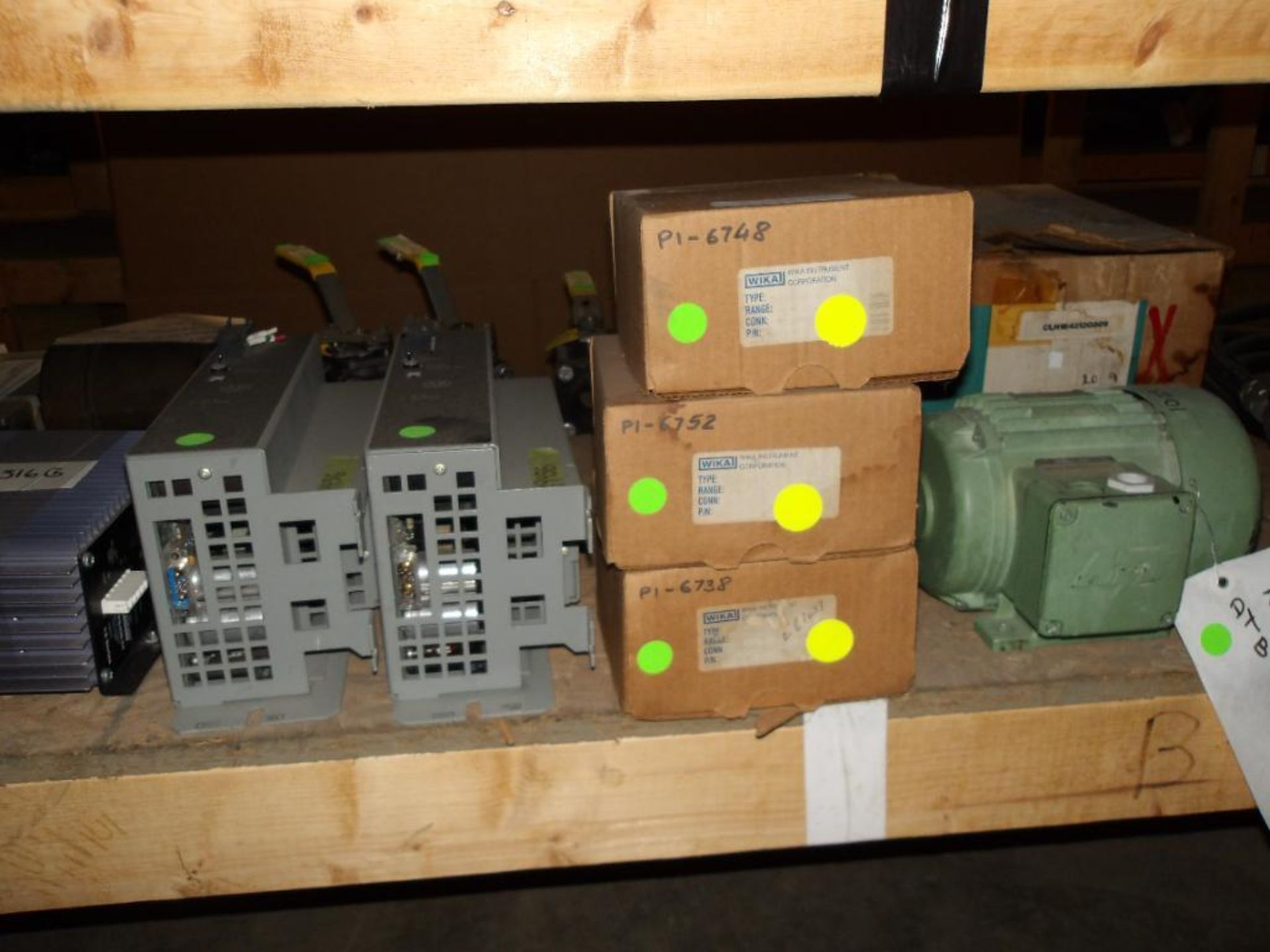 Contents of Shelf B-5-5 & B-6-5; Valves, Krohne Transmitter, Motor, A&B, Eaton, Allen Bradley, Foxbo