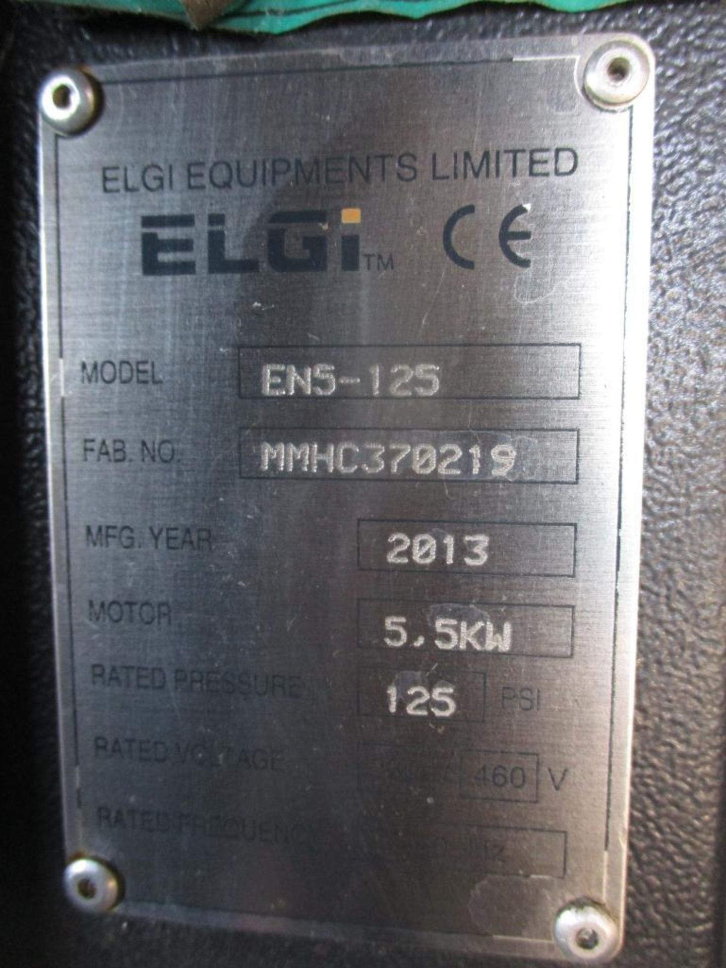 ELGi EN5-125 Air Compressor, 5.5 KW Motor, Rated Press. 125 PSI, 230/460 V - Image 7 of 7