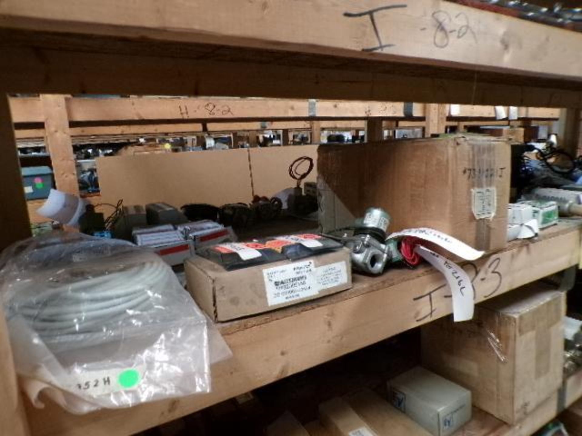 Contents of Shelf I-8-3-I-9-3, Electric Motors, Solenoid Valves, Push Buttons, Fan, Pneumatic Actuat