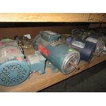 Contents of Shelf E-3-5 & E-4-5; (10) Electric Motors, Leeson, Reliance, Marathon, Siemens, Baldor,