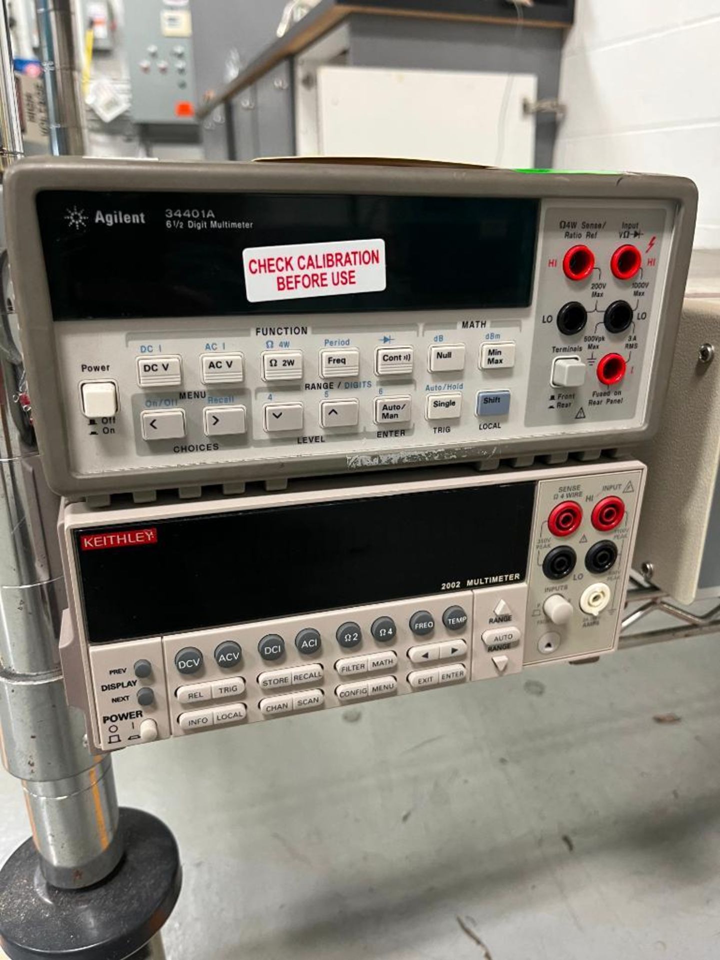 (1) Agilent Digital Multimeter, Model 34401A, S/N MY41028973, (1) Keithley 2002 Multimeter