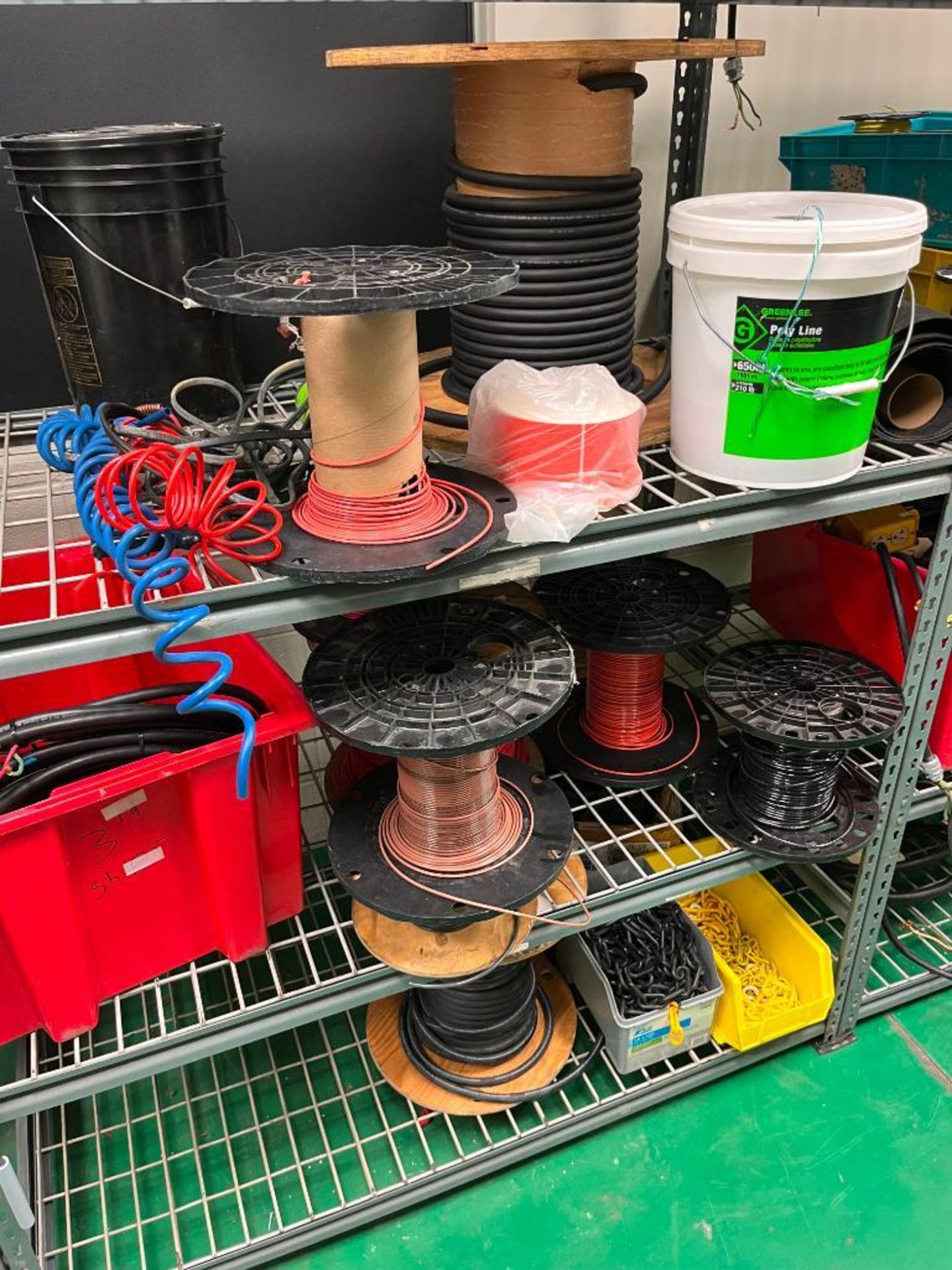 Contents of Maintenance Repair Room; Electrical Wire, Fittings, Chain, Breakers, Relays, Plug Ends, - Image 43 of 65