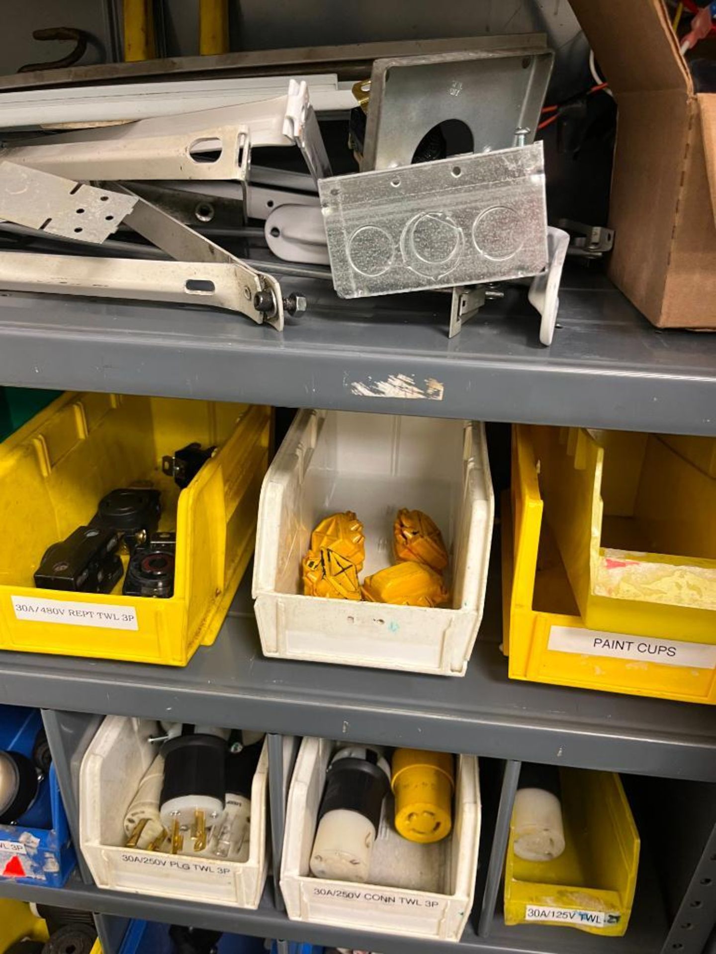 Contents of Maintenance Repair Room; Electrical Wire, Fittings, Chain, Breakers, Relays, Plug Ends, - Image 23 of 65