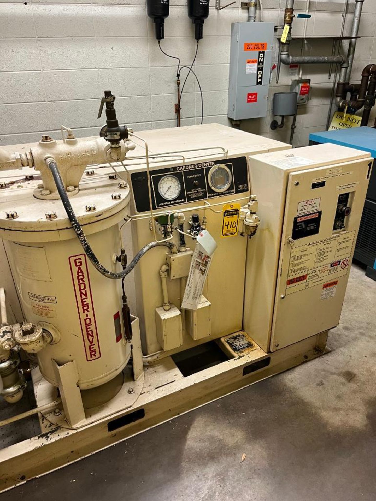 Gardner-Denver Rotary Screw Air Compressor, Model ECHOHF, S/N MK48834, 230V, 60HZ, 3-PH, 1,780 RPM, - Image 4 of 7