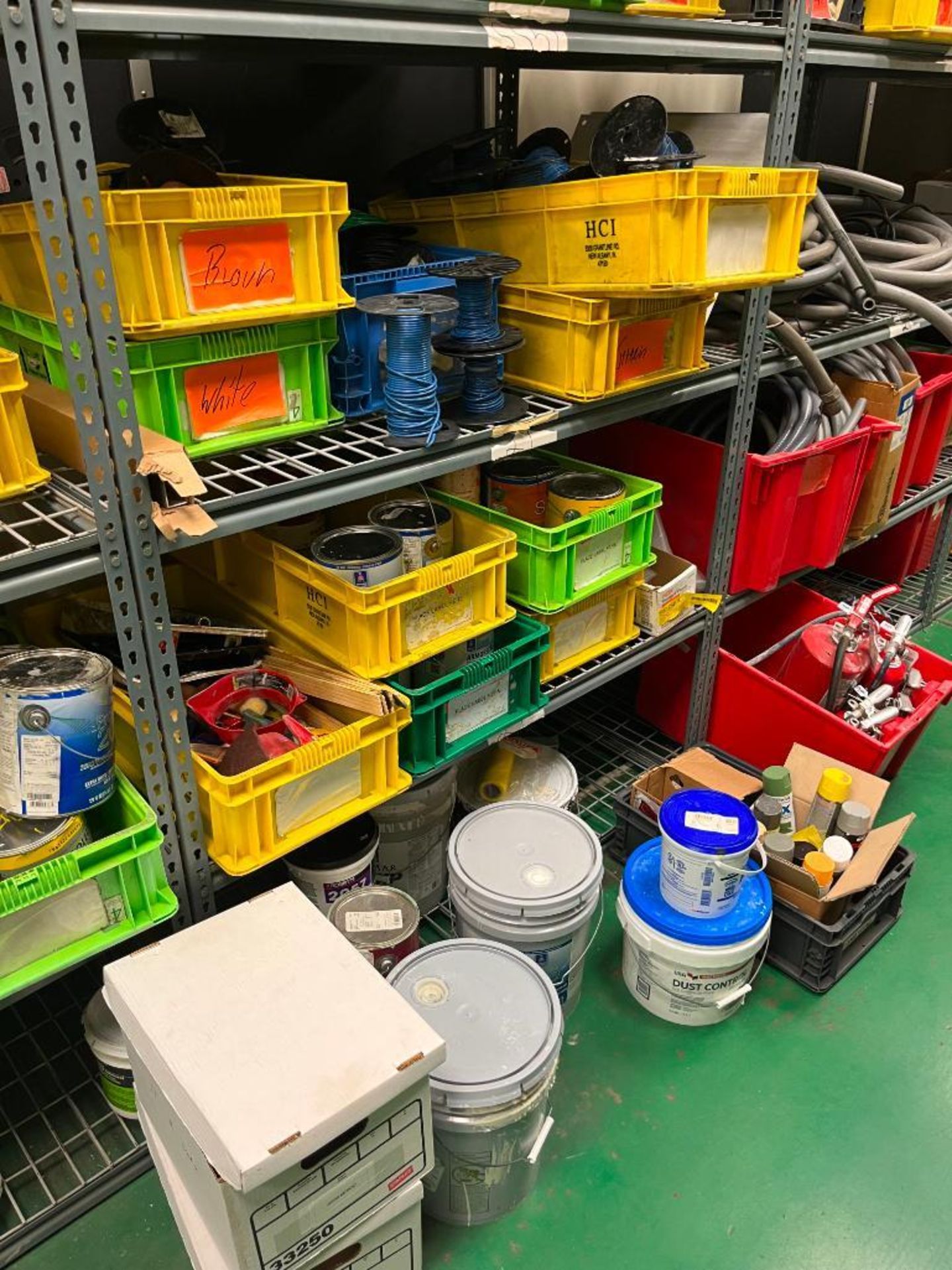 Contents of Maintenance Repair Room; Electrical Wire, Fittings, Chain, Breakers, Relays, Plug Ends, - Image 47 of 65