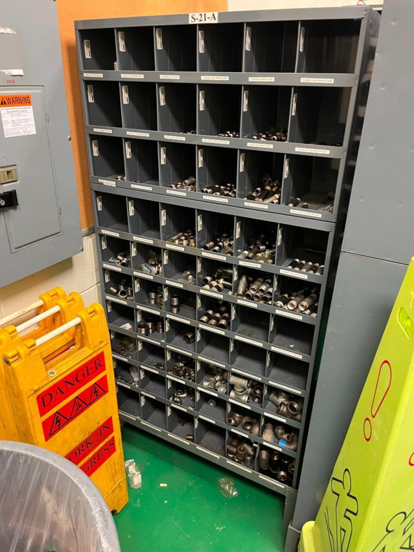 Contents of Maintenance Repair Room; Electrical Wire, Fittings, Chain, Breakers, Relays, Plug Ends, - Image 37 of 65