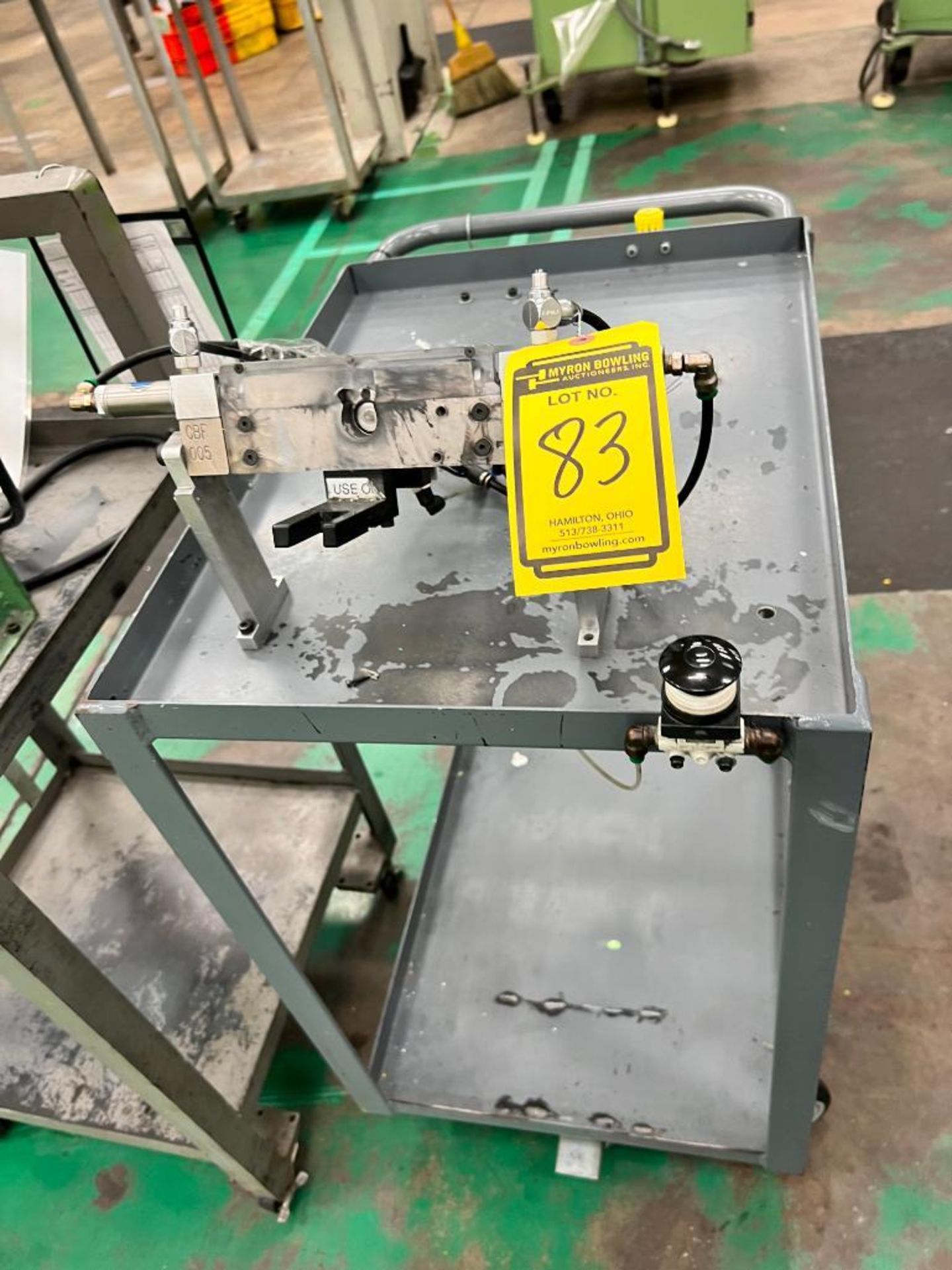 Spring Clip Machine on Rolling Cart