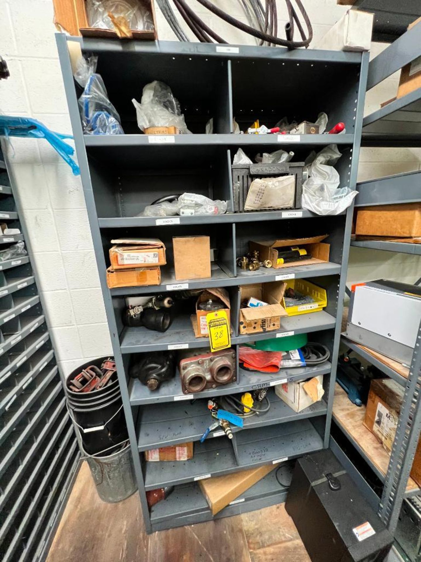 (28) Shelves of Assorted Parts, VERY LARGE LOT Consisting of MRO, Drives, Valves, PLC, Nuts, Bolts, - Image 60 of 67