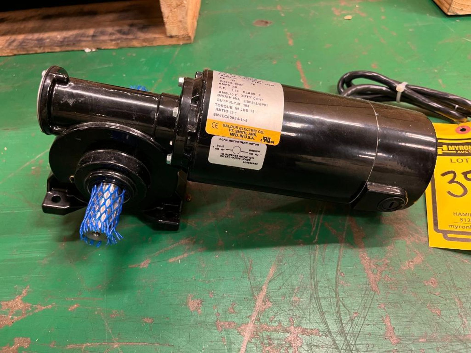 (1) Shinko Power Indexing Unit, Mfg. Number MJ8363 0, (1) Baldor Gear Motor, Catalog Number GP7406,