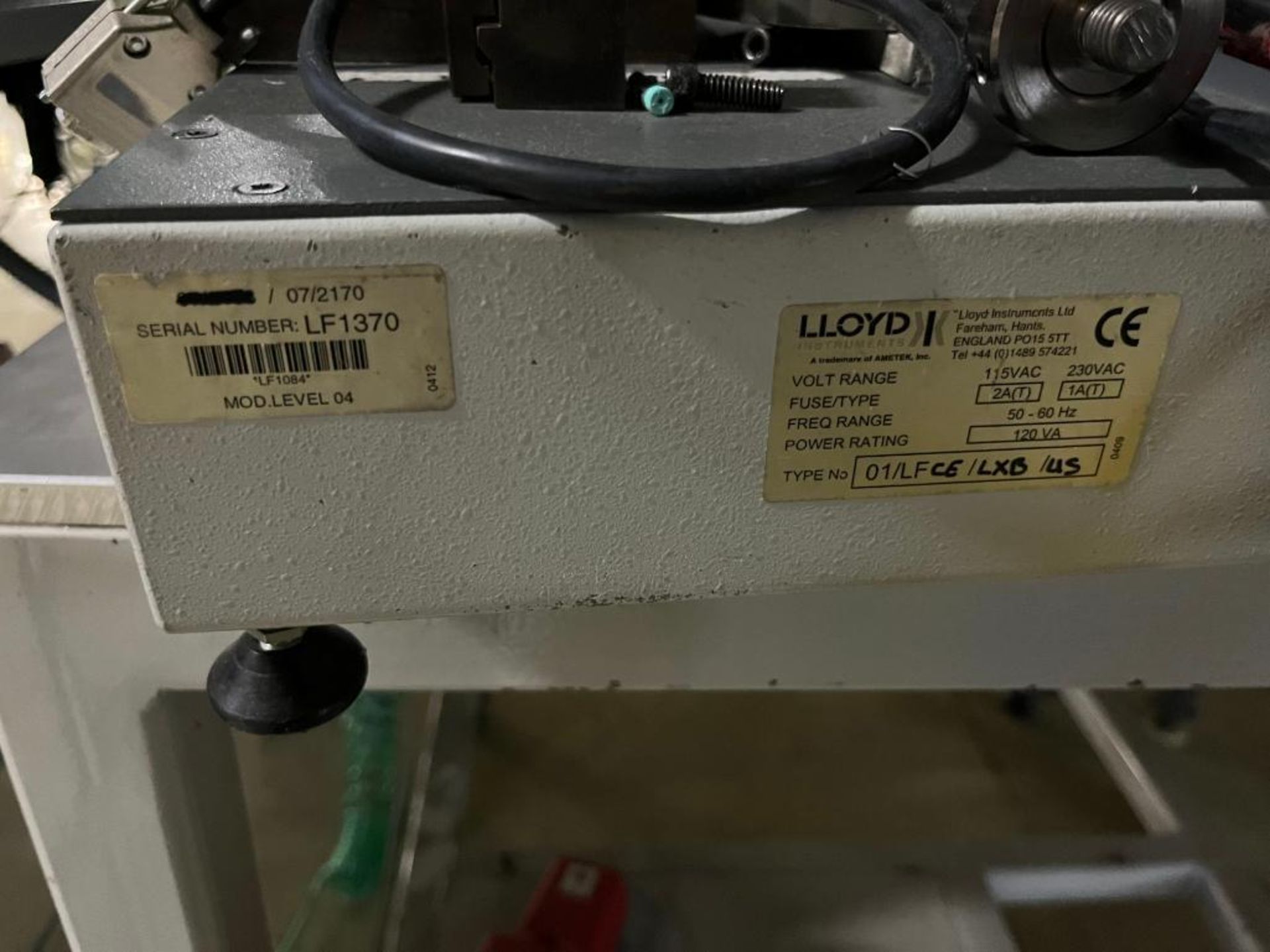 Lloyd Tensile Tester, S/N LF1370, 230 VAC - Image 7 of 7