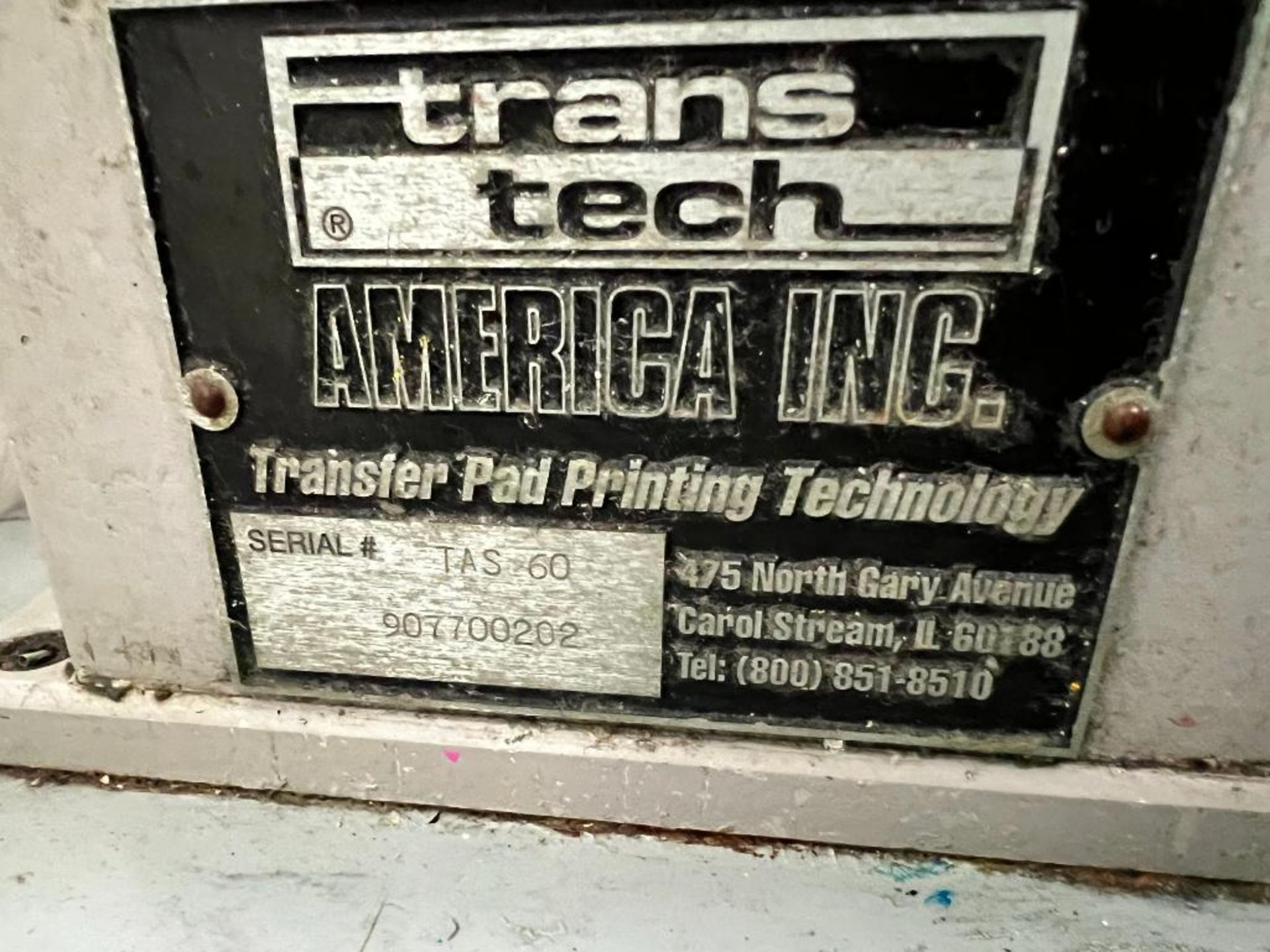 Trans Tech Sealcup 60 Pad Printer, Model TAS-60, S/N 9047152 - Image 6 of 6