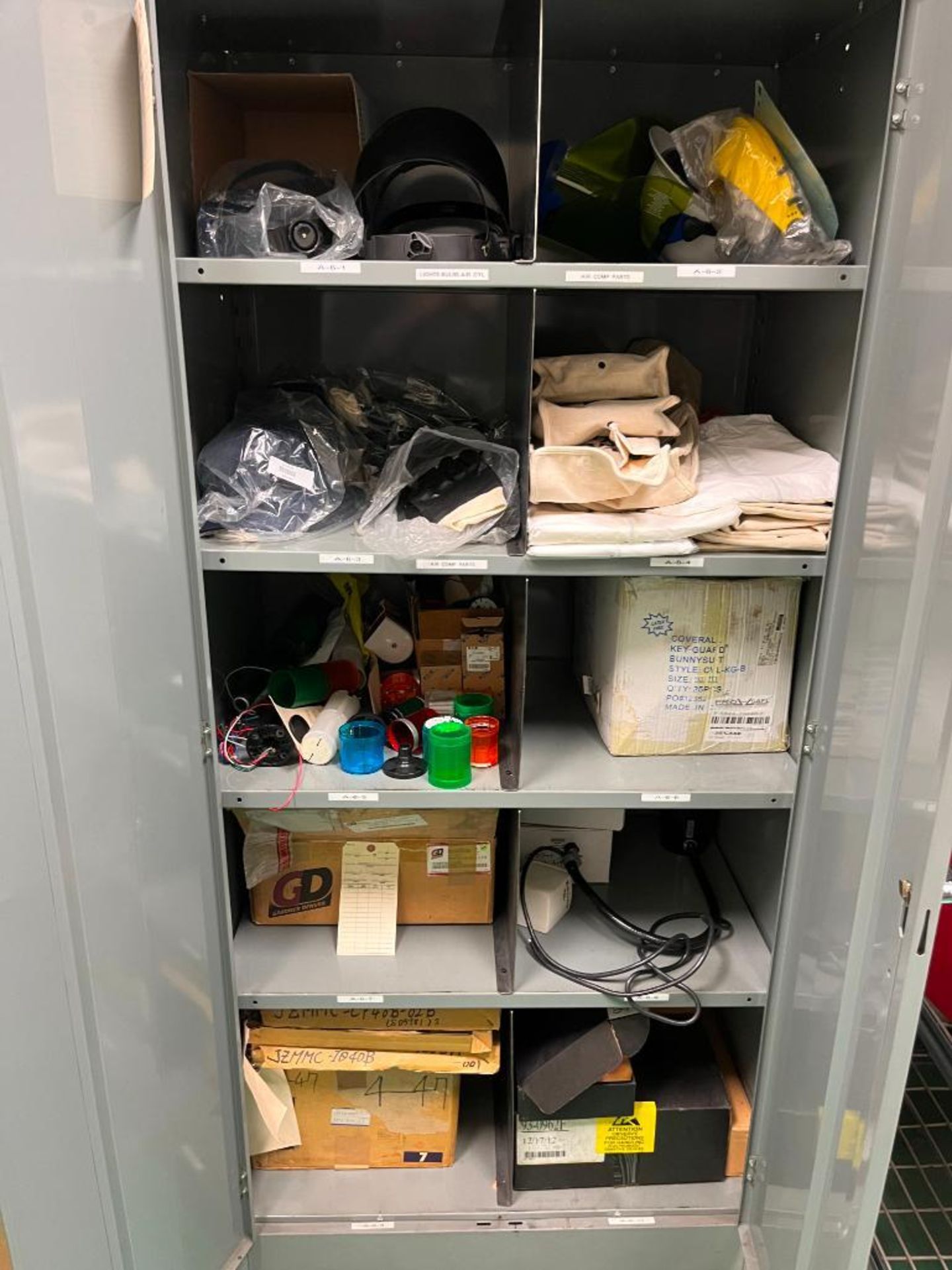 Contents of Maintenance Repair Room; Electrical Wire, Fittings, Chain, Breakers, Relays, Plug Ends, - Image 57 of 65