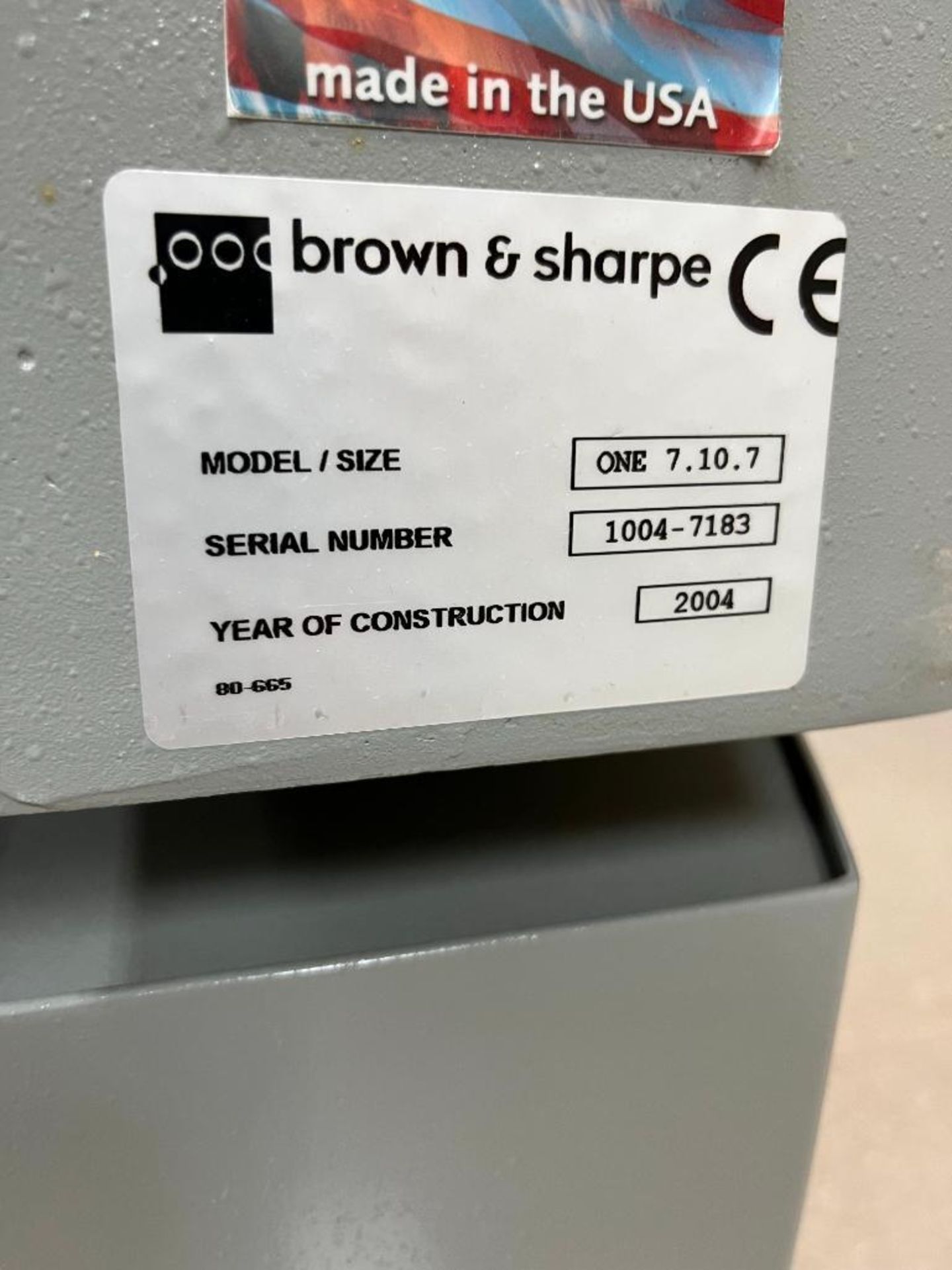 2004 Brown & Sharpe CMM Machine, Model/Size: One/7.10.7, S/N 1004-7183, 52 1/2" X 37 1/2" Steel Tabl - Image 6 of 22