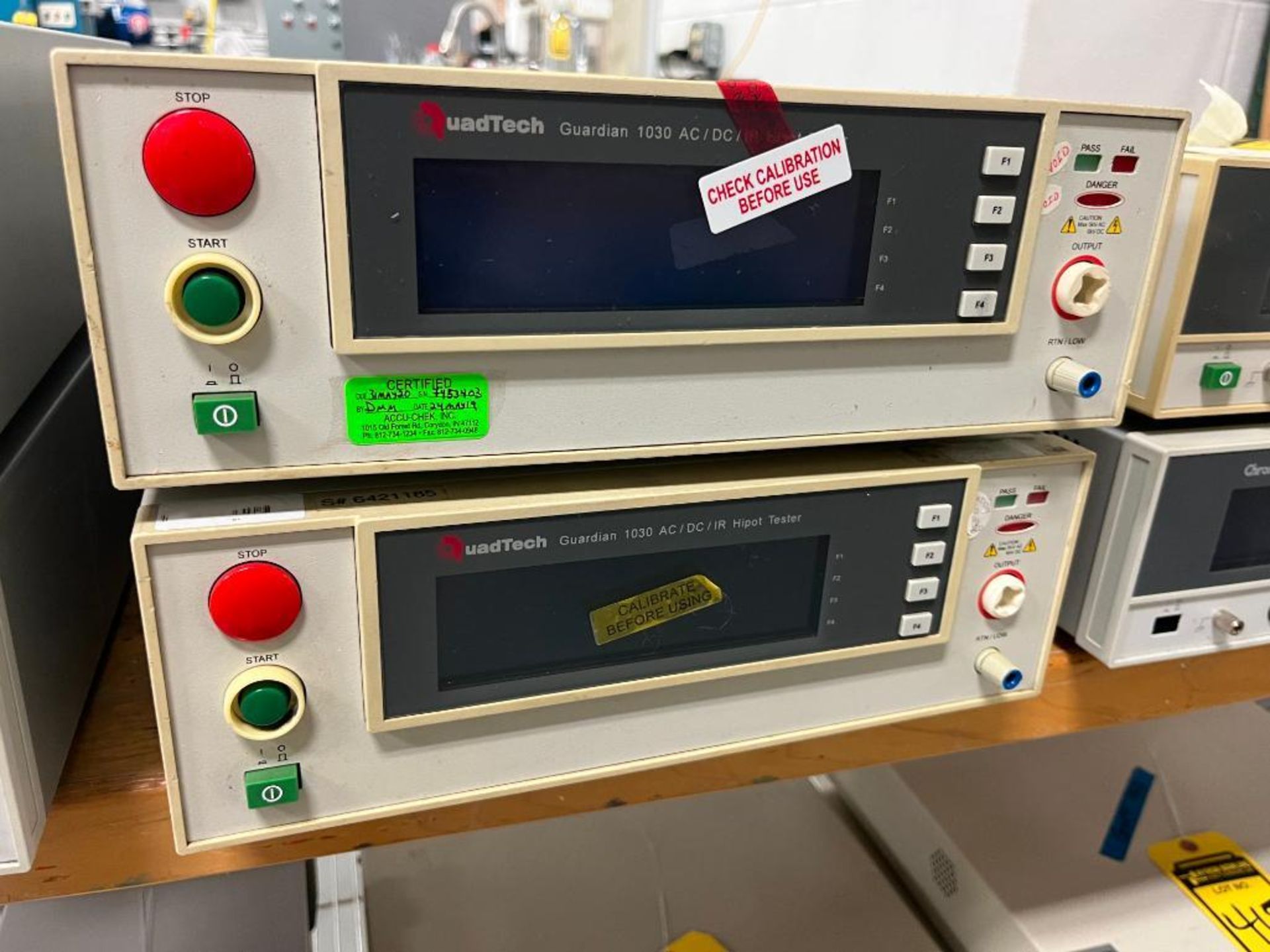 (2) Quadtech Guardian 1030 AC/DC/IR Hipot Testers, (1) S/N AAPG10300491, (1) S/N AAPG10300347 - Image 2 of 2