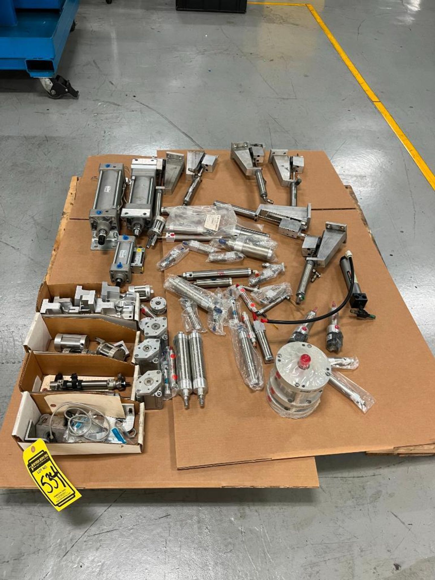 Pallet of Bimba Pneumatic Cyclinders, Shafts, & Assorted