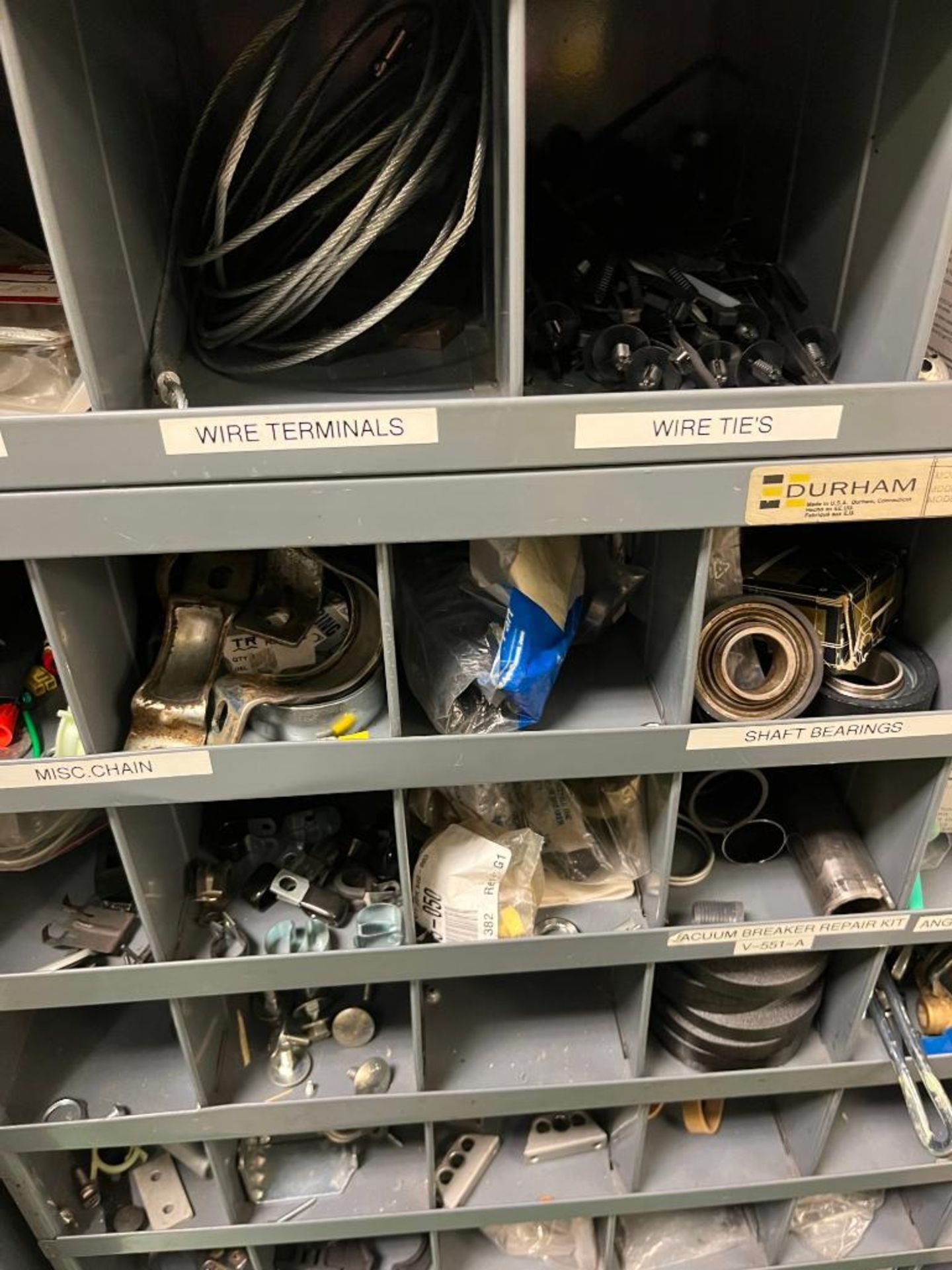 Contents of Maintenance Repair Room; Electrical Wire, Fittings, Chain, Breakers, Relays, Plug Ends, - Image 26 of 65