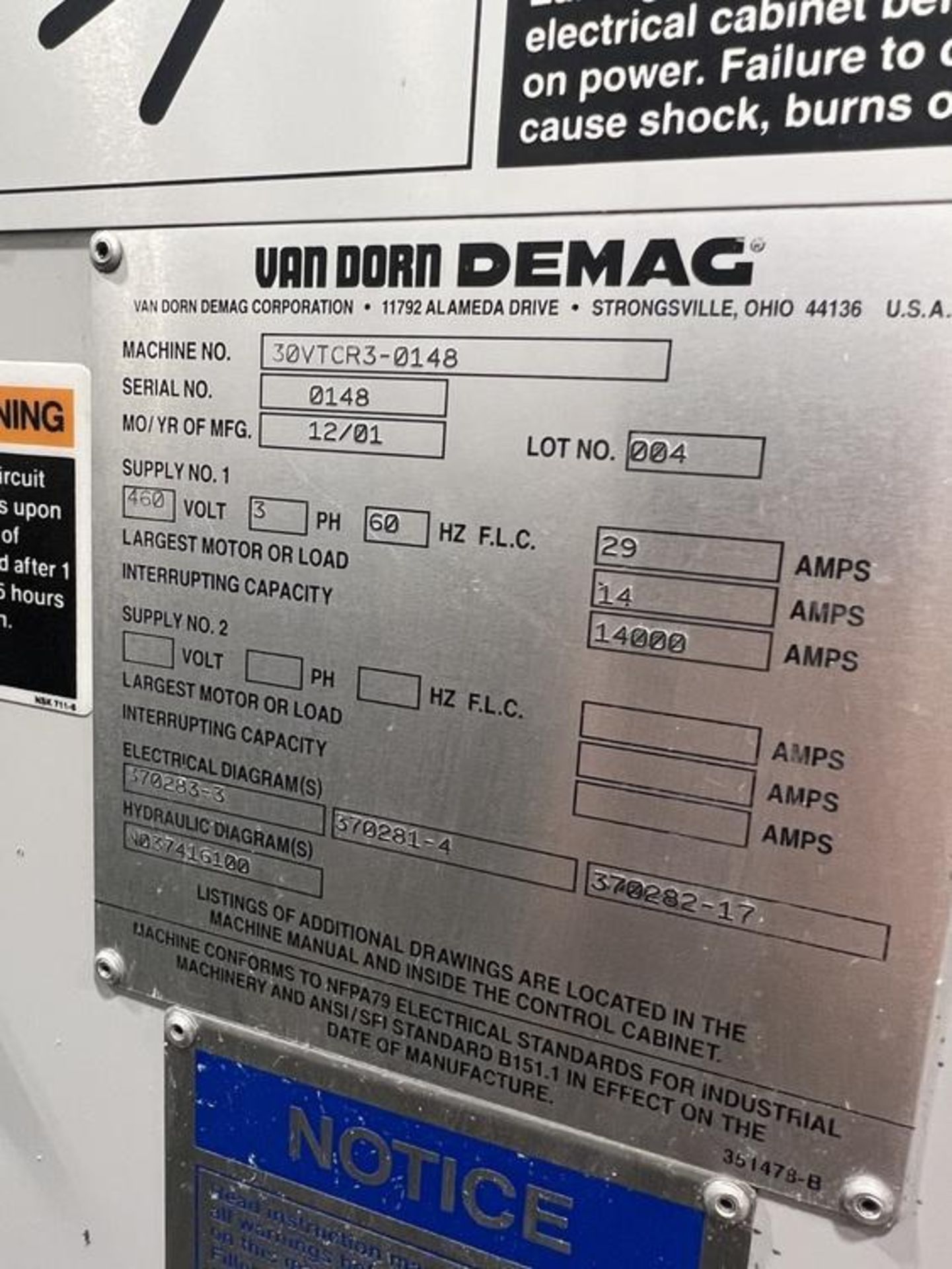 Van Dorn Demag Injection Molding Machine Model Newbury 30, Model 30VTCR3-0148, S/N 0148, New 2001 (L - Bild 7 aus 12