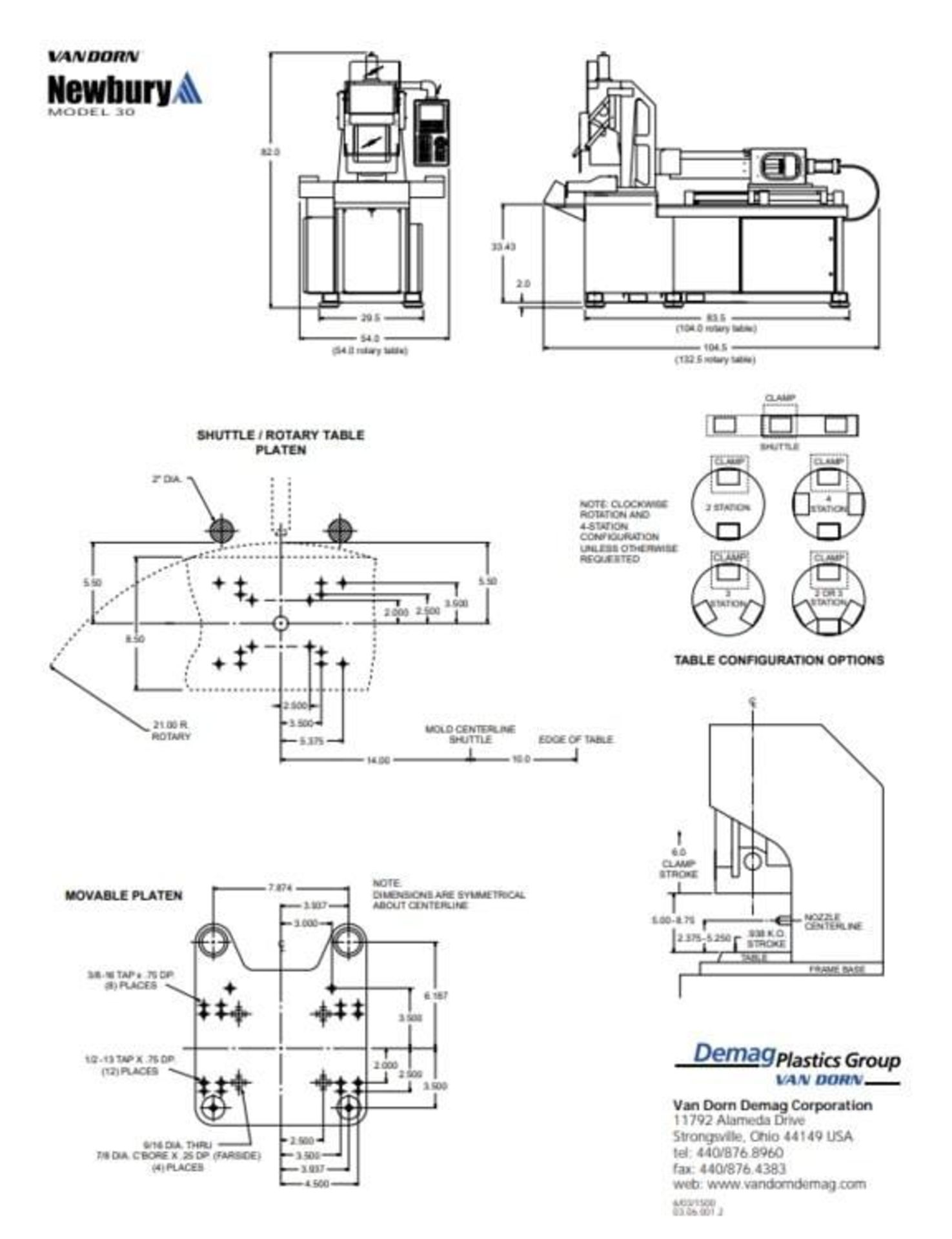 Van Dorn Demag Injection Molding Machine Model Newbury 30, Model 30VTCR3-0148, S/N 0148, New 2001 (L - Image 12 of 12