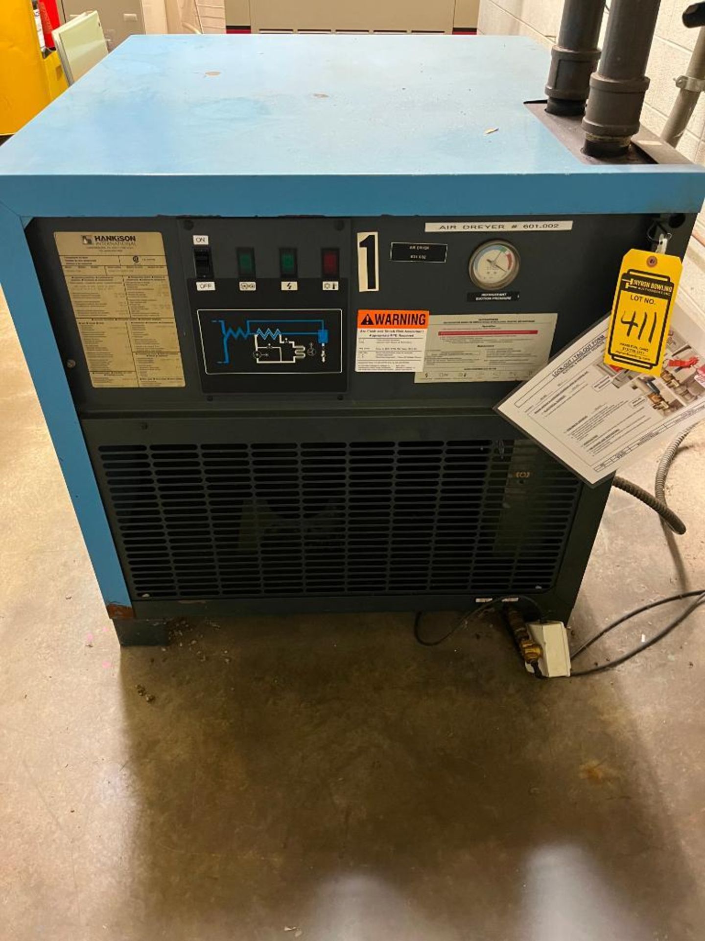 Hankinson Compressed Air Dryer, Model PR200-230, R-22 Refrigerant, 200 SCFM @ 100 PSI, 175 Max. PSI, - Image 4 of 5