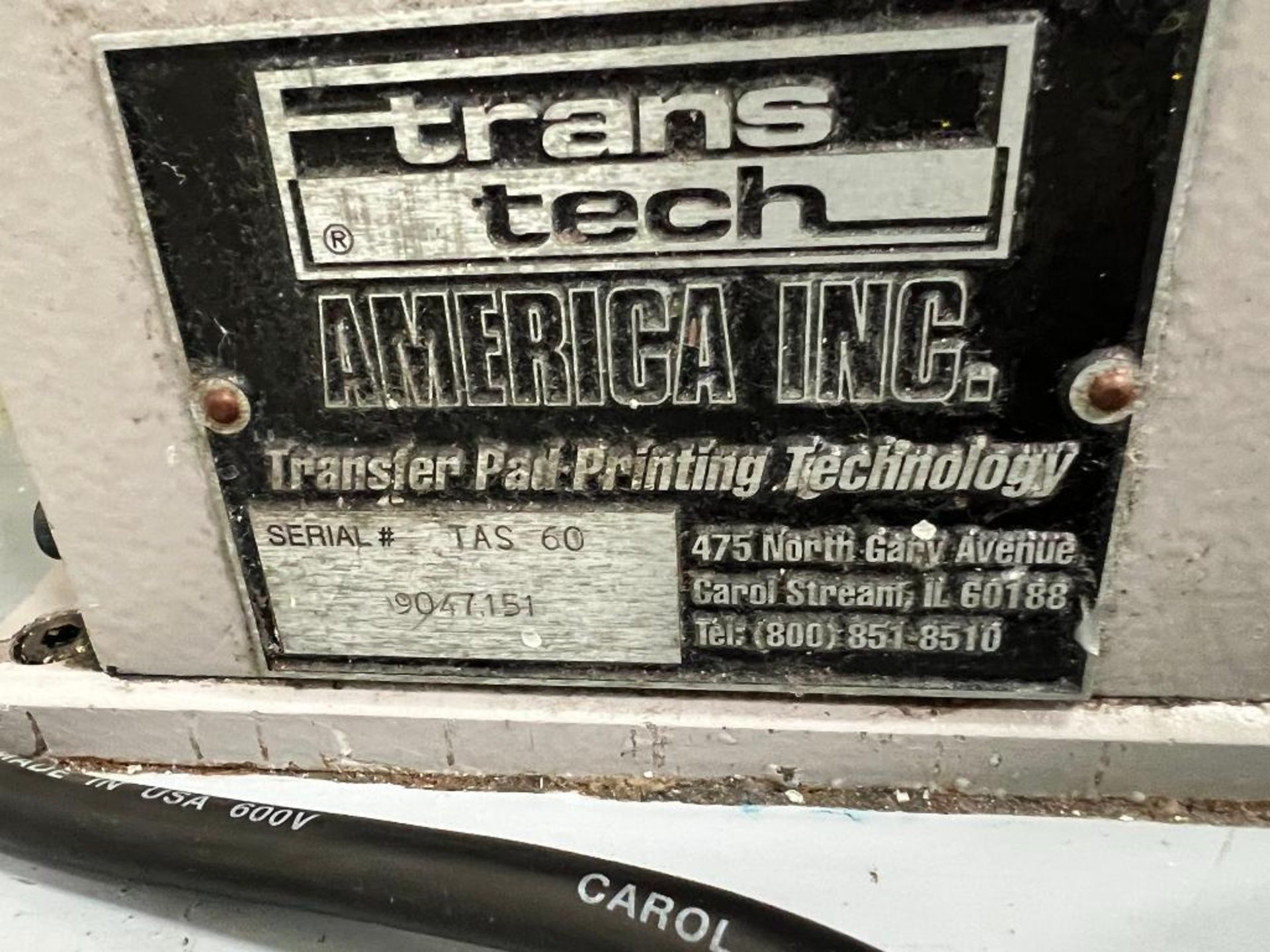 Trans Tech Sealcup 60 Pad Printer, Model TAS-60, S/N 9047151 - Image 4 of 4