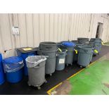 Large Lot of Rolling Trash Cans