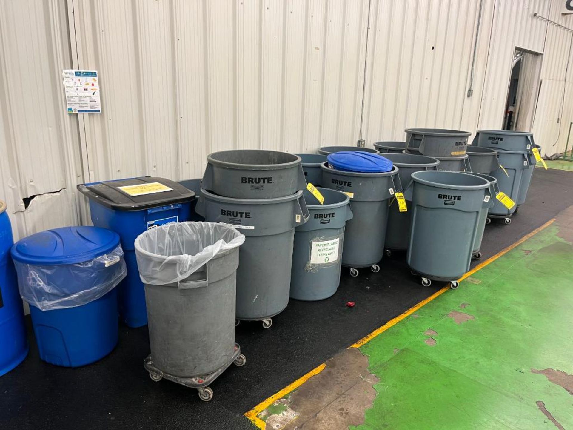 Large Lot of Rolling Trash Cans