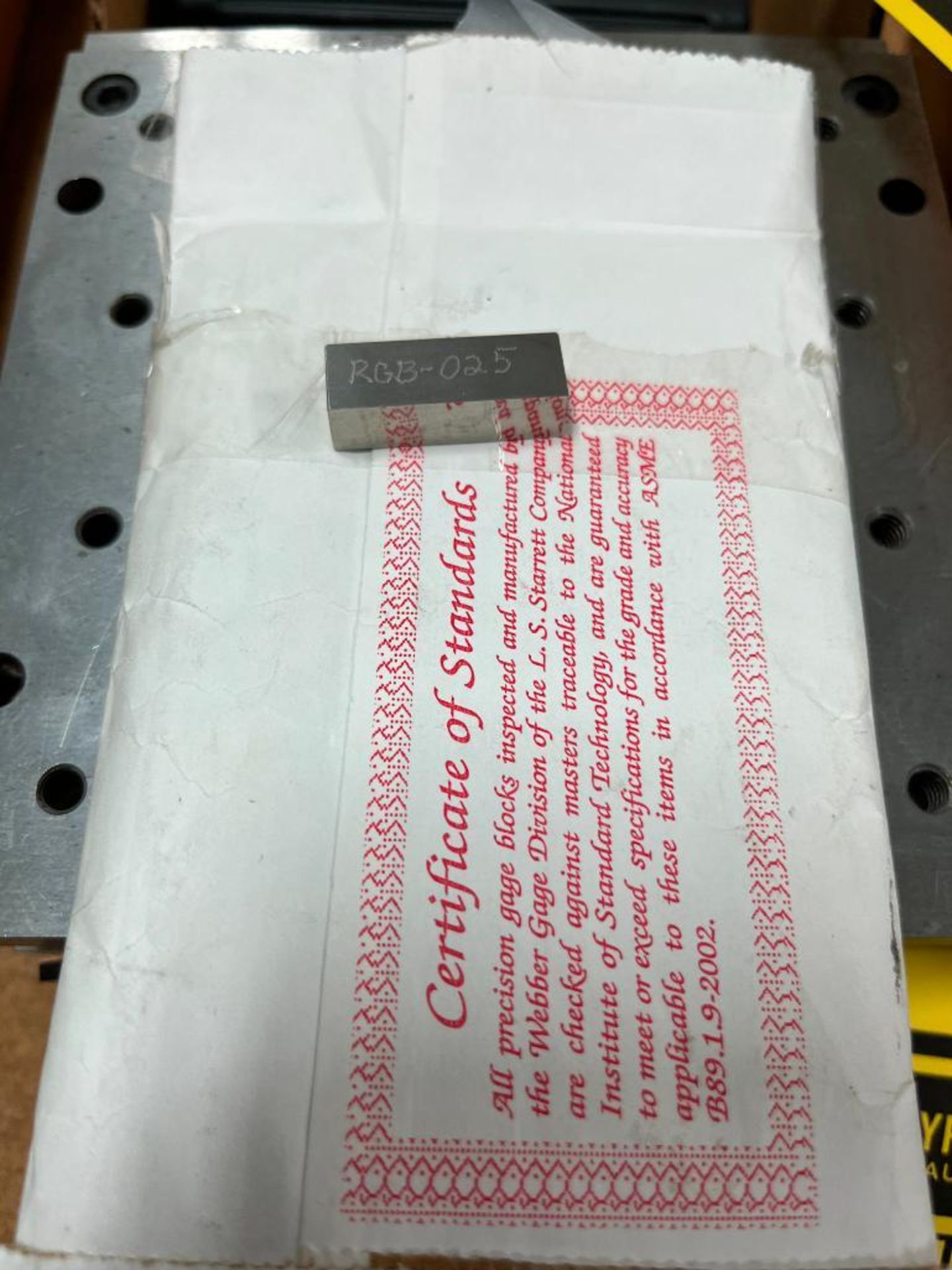 (2) Boxes of Pin Gages, SPI 30-393-3 Protractor, Glass Scale Reticles, Starrett Gage Blocks - Image 6 of 7