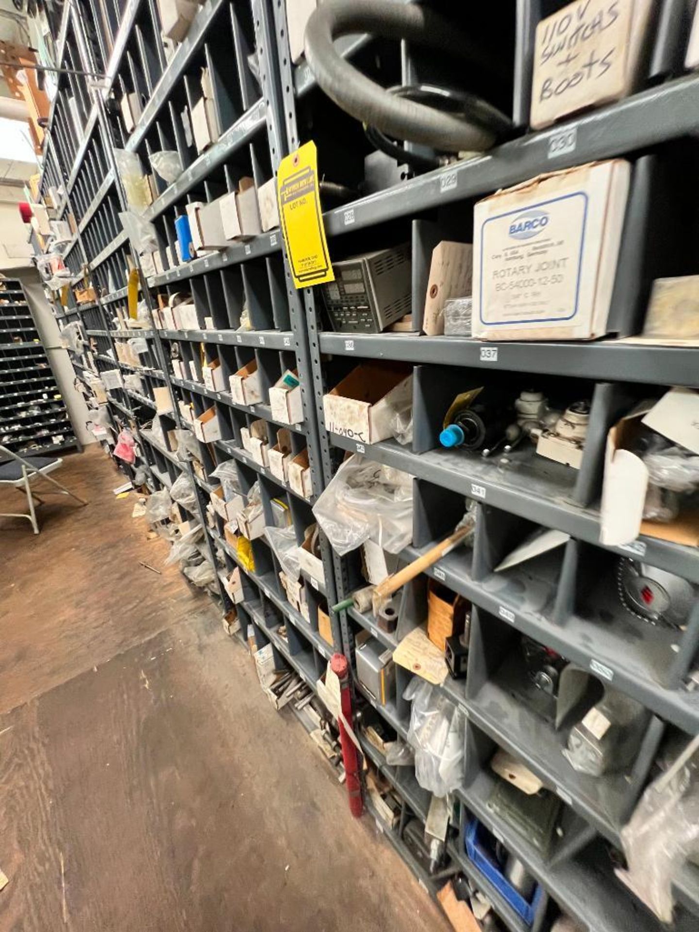 (28) Shelves of Assorted Parts, VERY LARGE LOT Consisting of MRO, Drives, Valves, PLC, Nuts, Bolts, - Image 29 of 67