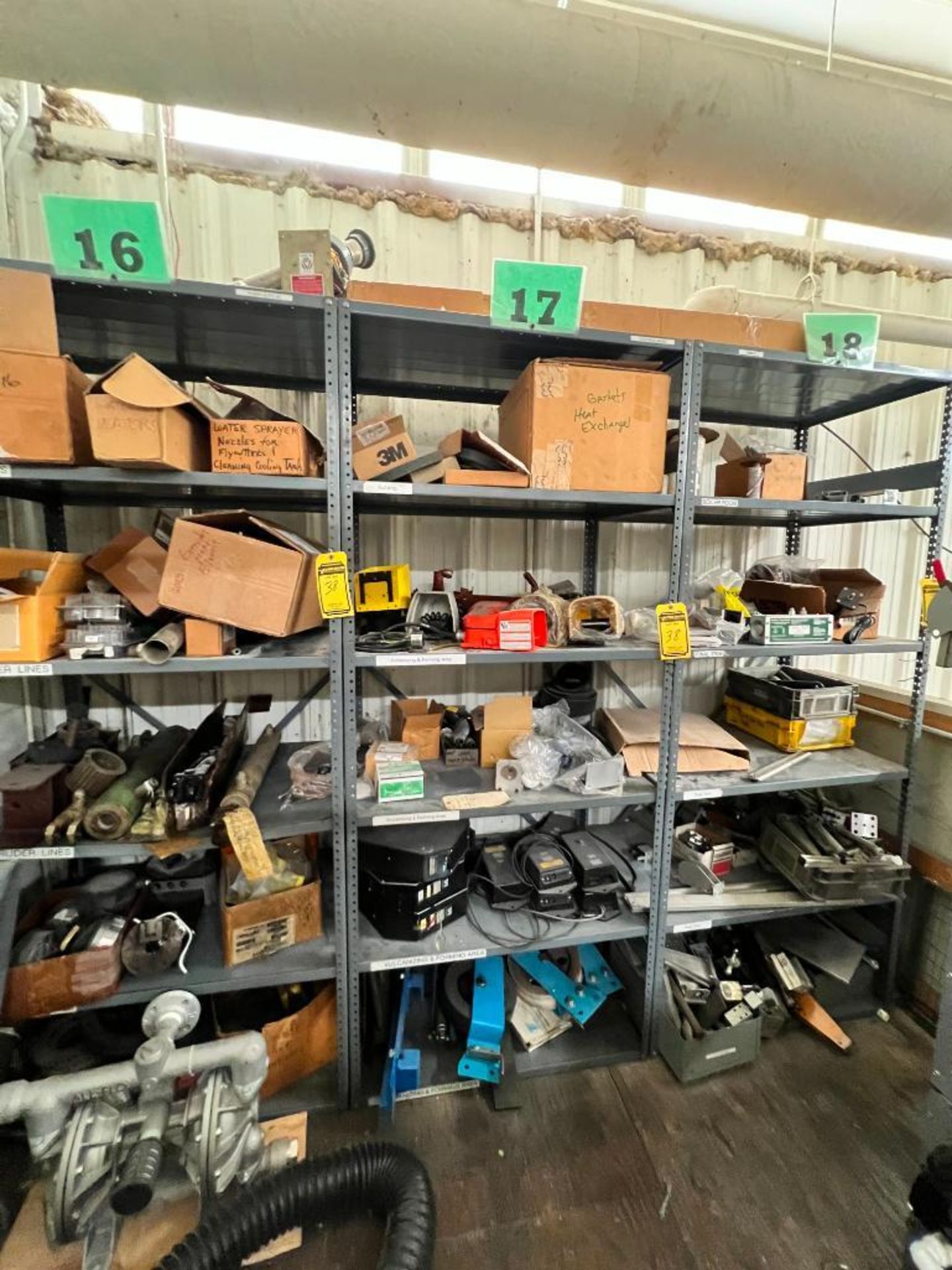 (28) Shelves of Assorted Parts, VERY LARGE LOT Consisting of MRO, Drives, Valves, PLC, Nuts, Bolts, - Bild 63 aus 67