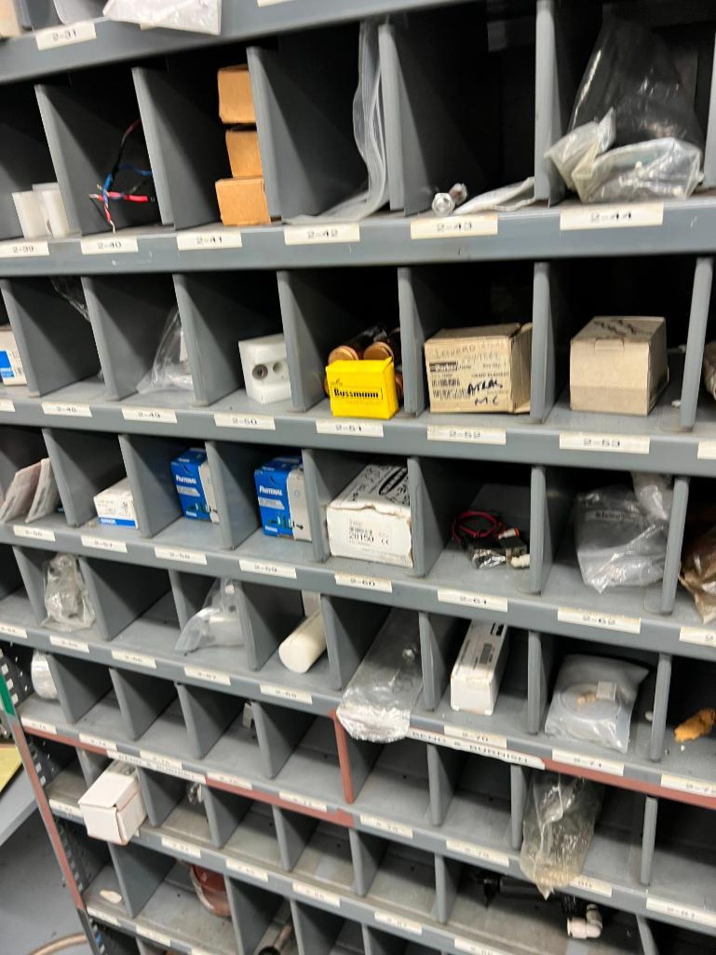 (28) Shelves of Assorted Parts, VERY LARGE LOT Consisting of MRO, Drives, Valves, PLC, Nuts, Bolts, - Image 9 of 67