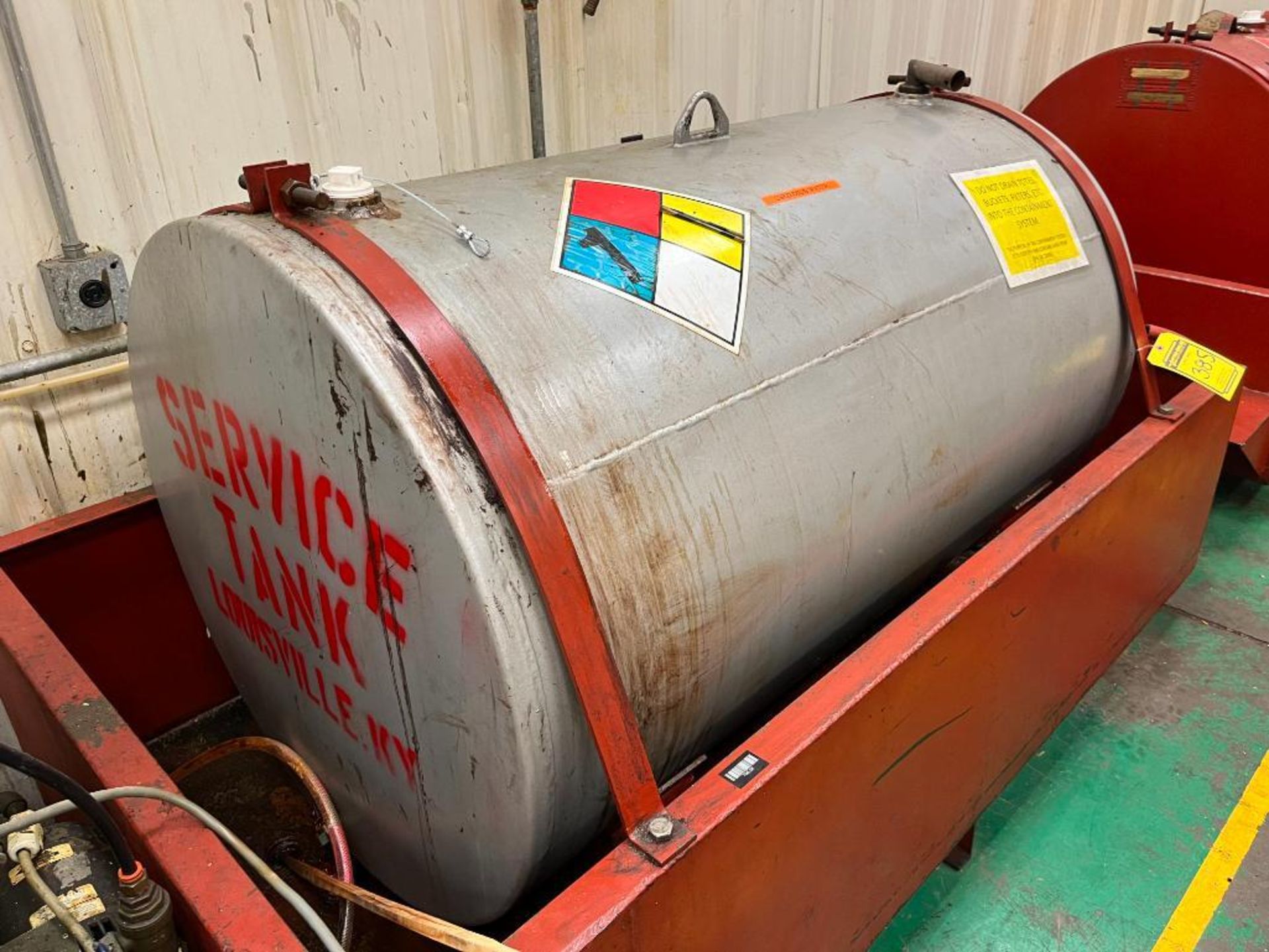 Service Welding & Machine 300-Gallon Used Water/Oil Tank in Steel Spill Container - Image 2 of 3