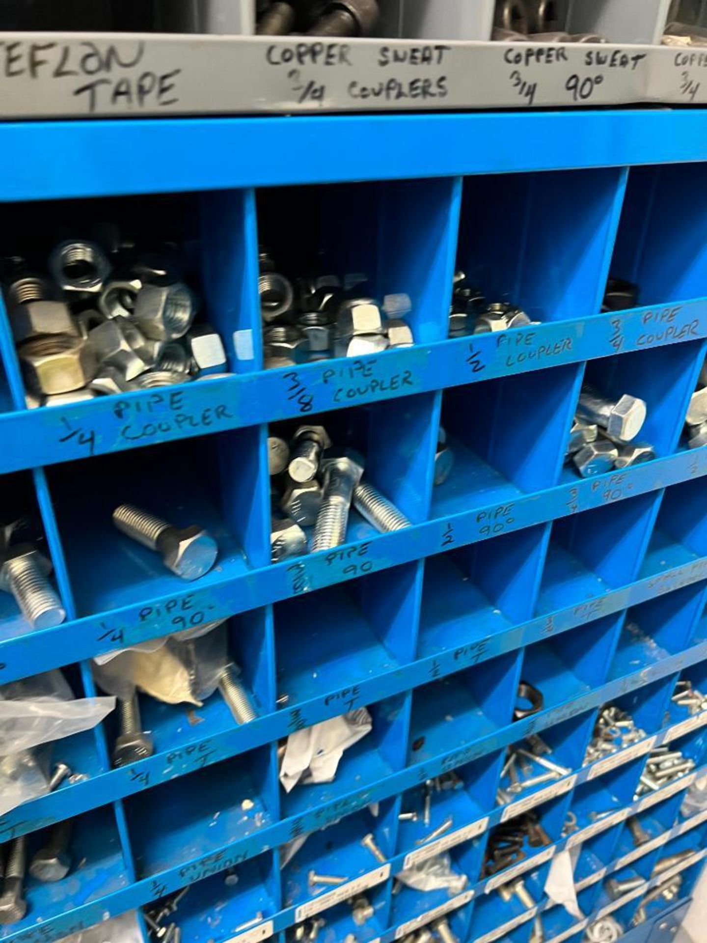 (28) Shelves of Assorted Parts, VERY LARGE LOT Consisting of MRO, Drives, Valves, PLC, Nuts, Bolts, - Image 19 of 67