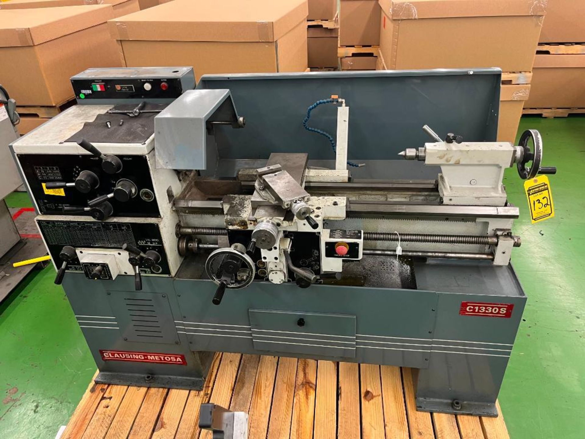 Clausing Metosa Horizontal Engine Lathe, Model C1330S, Gap 48" Bed, Tailstock, Cross Slide, 1-5/16"