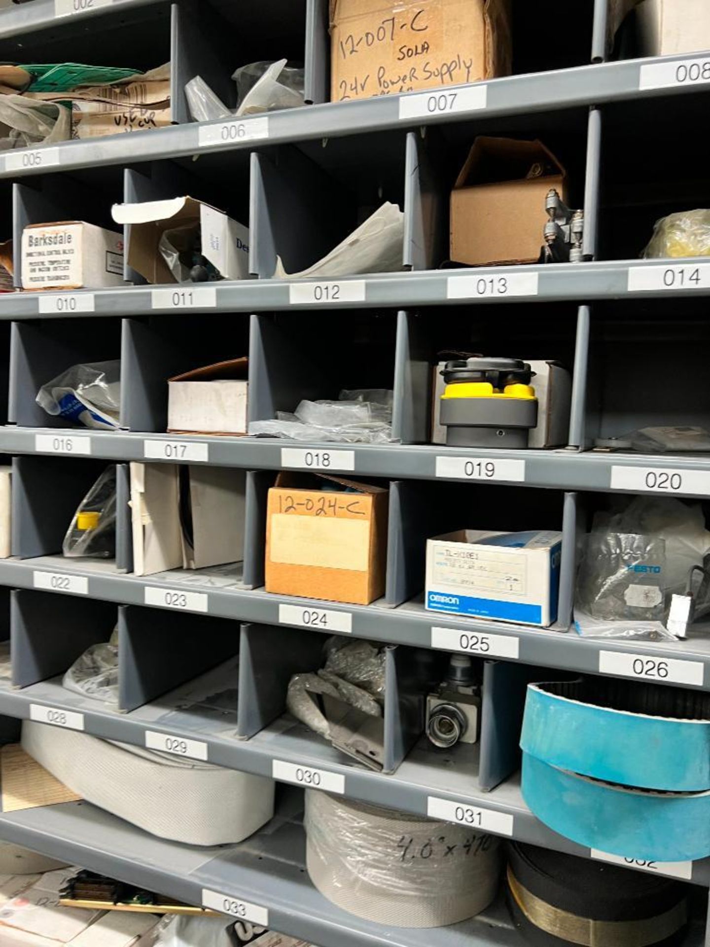 (28) Shelves of Assorted Parts, VERY LARGE LOT Consisting of MRO, Drives, Valves, PLC, Nuts, Bolts, - Image 25 of 67