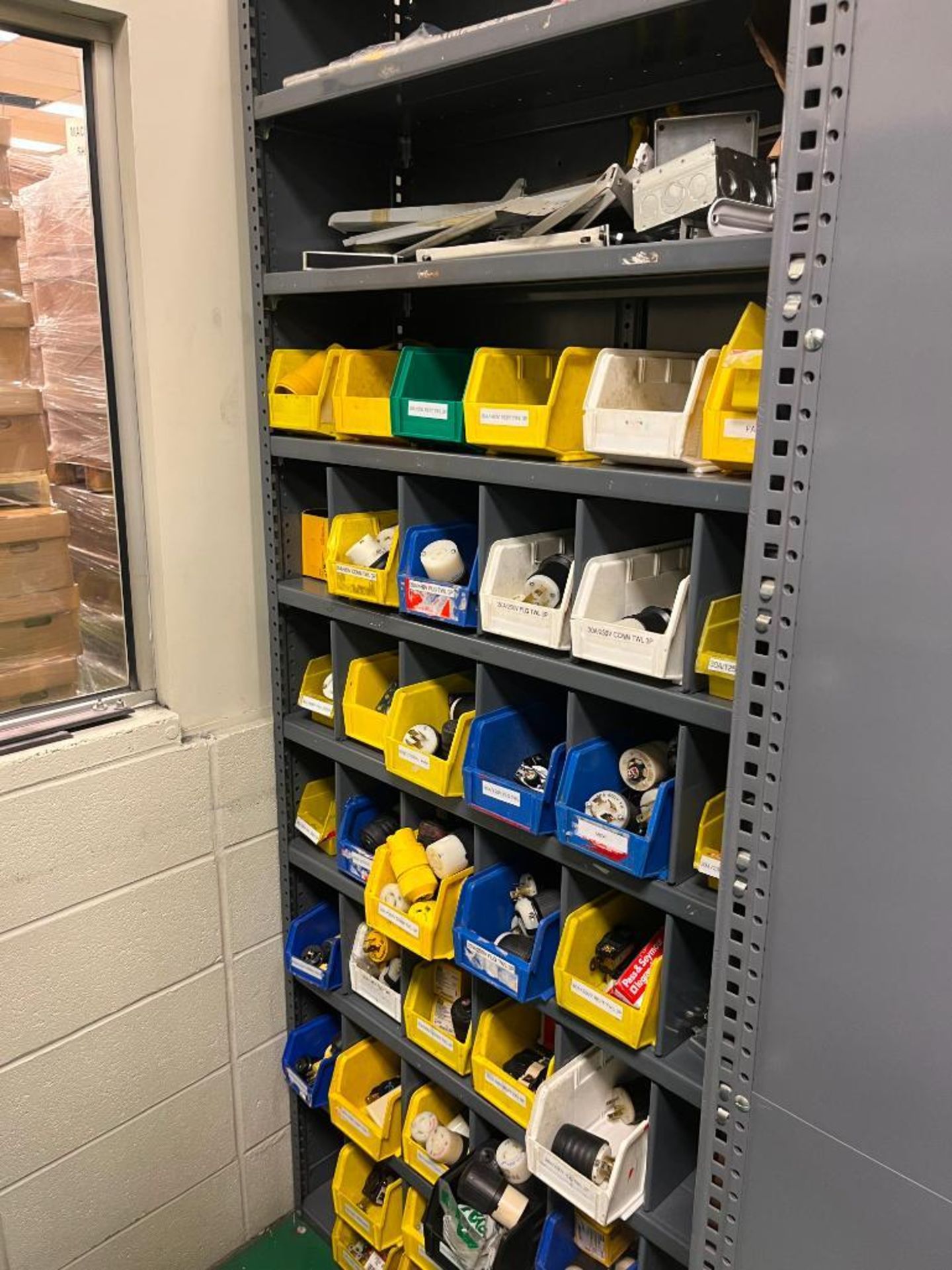 Contents of Maintenance Repair Room; Electrical Wire, Fittings, Chain, Breakers, Relays, Plug Ends, - Image 22 of 65