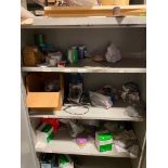 (13) Sections of Shelving & 2-Door Cabinet w/ Contents of Plumbing, Sensors, Bearings, & Electrical