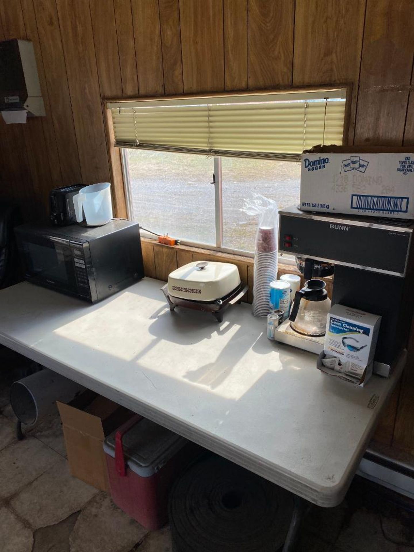 Rest of the Contents of Trailer; Ladder, Tools, (3) Desks, (2) Folding Tables, Microwave, Refrigerat - Image 6 of 8