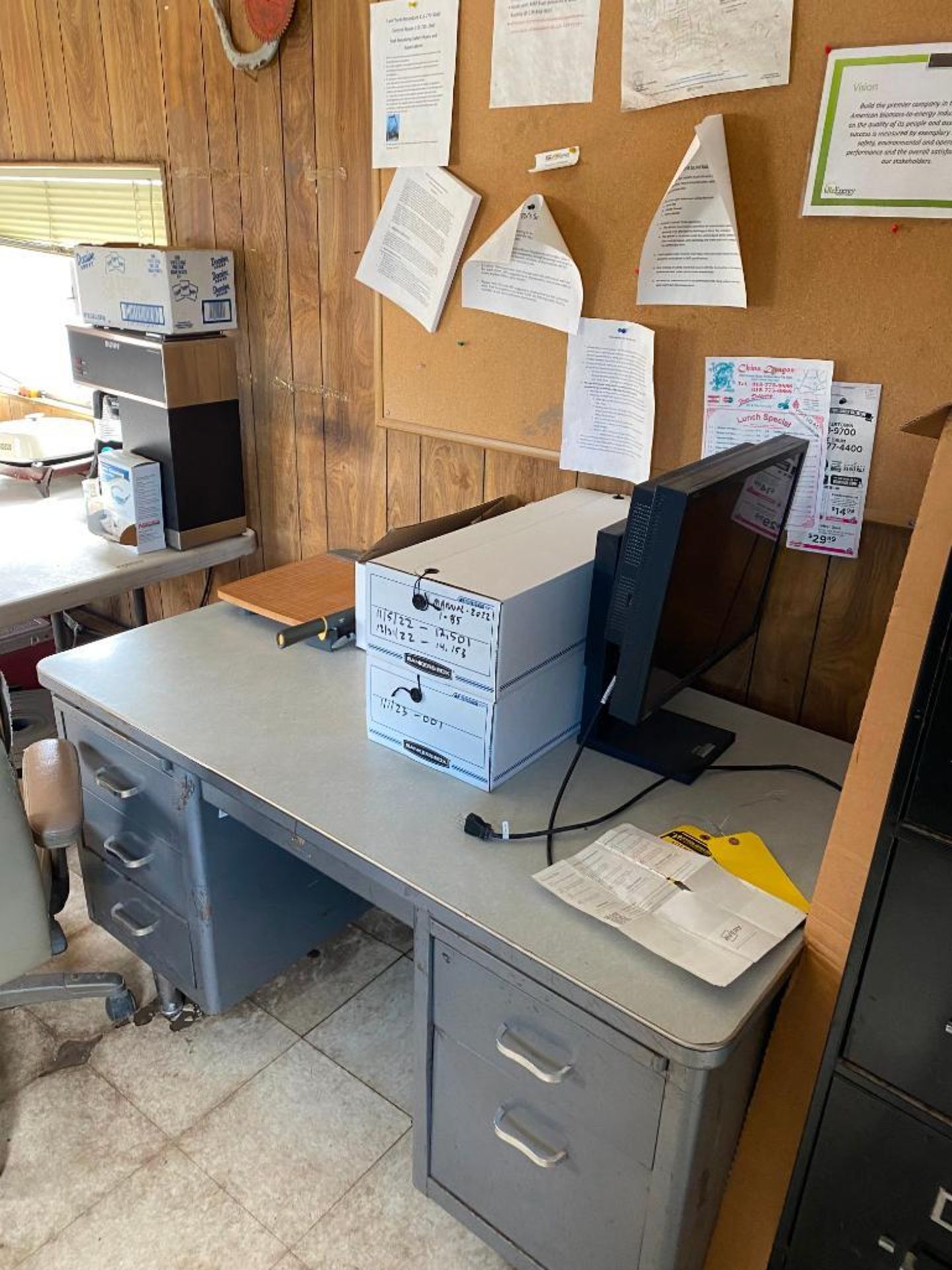 Rest of the Contents of Trailer; Ladder, Tools, (3) Desks, (2) Folding Tables, Microwave, Refrigerat - Image 5 of 8