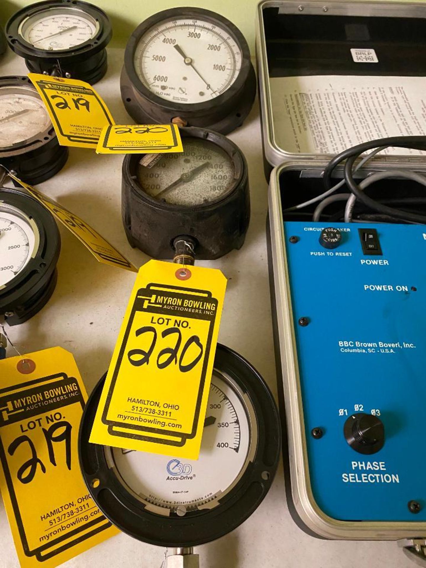 (3) Gauges; 400 PSI, 1000 PSI, & 2000 PSI