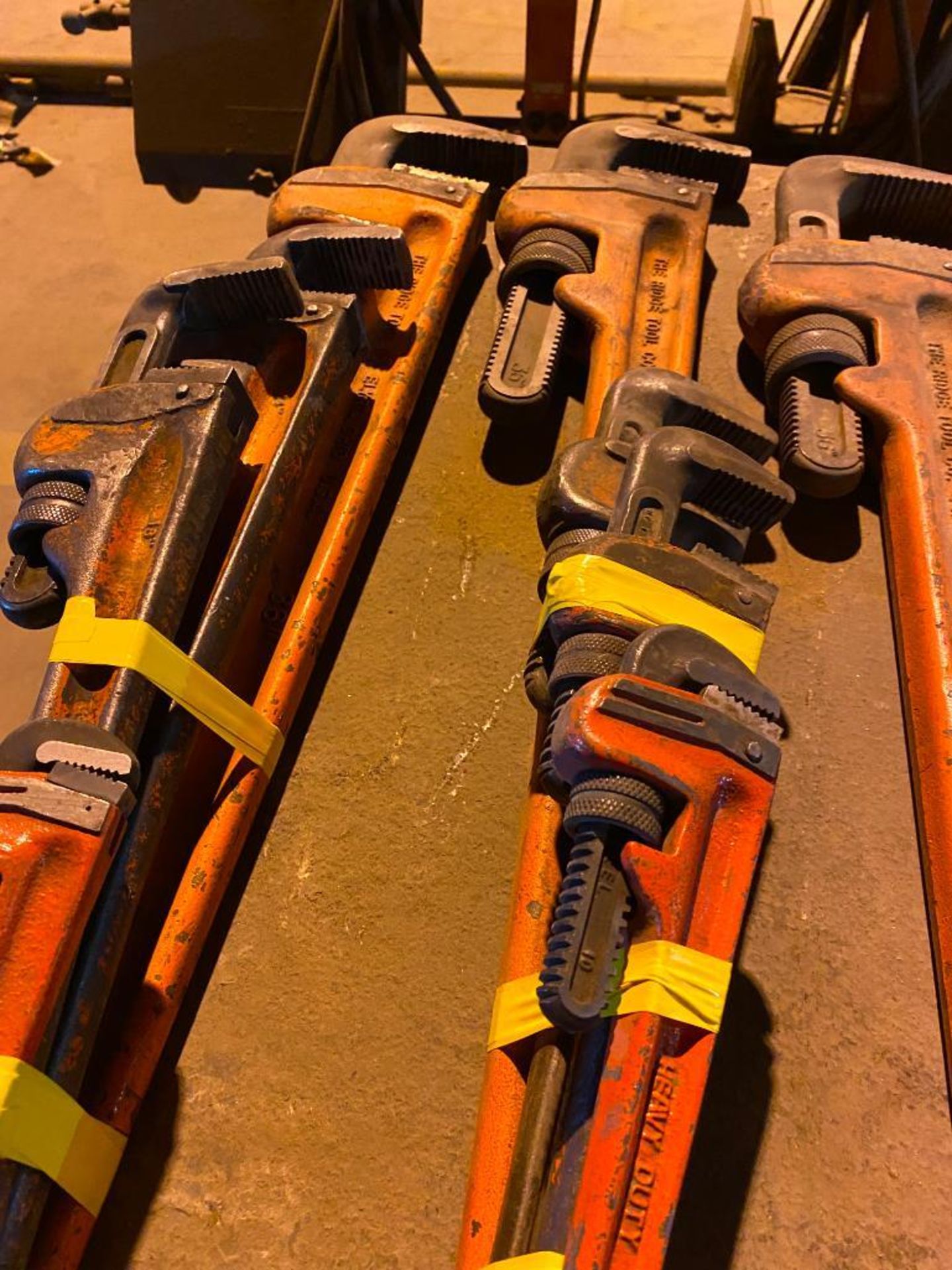 (4) Pipe Wrenches; 36", 18", 14", & 10" (Located on second floor of the plant)