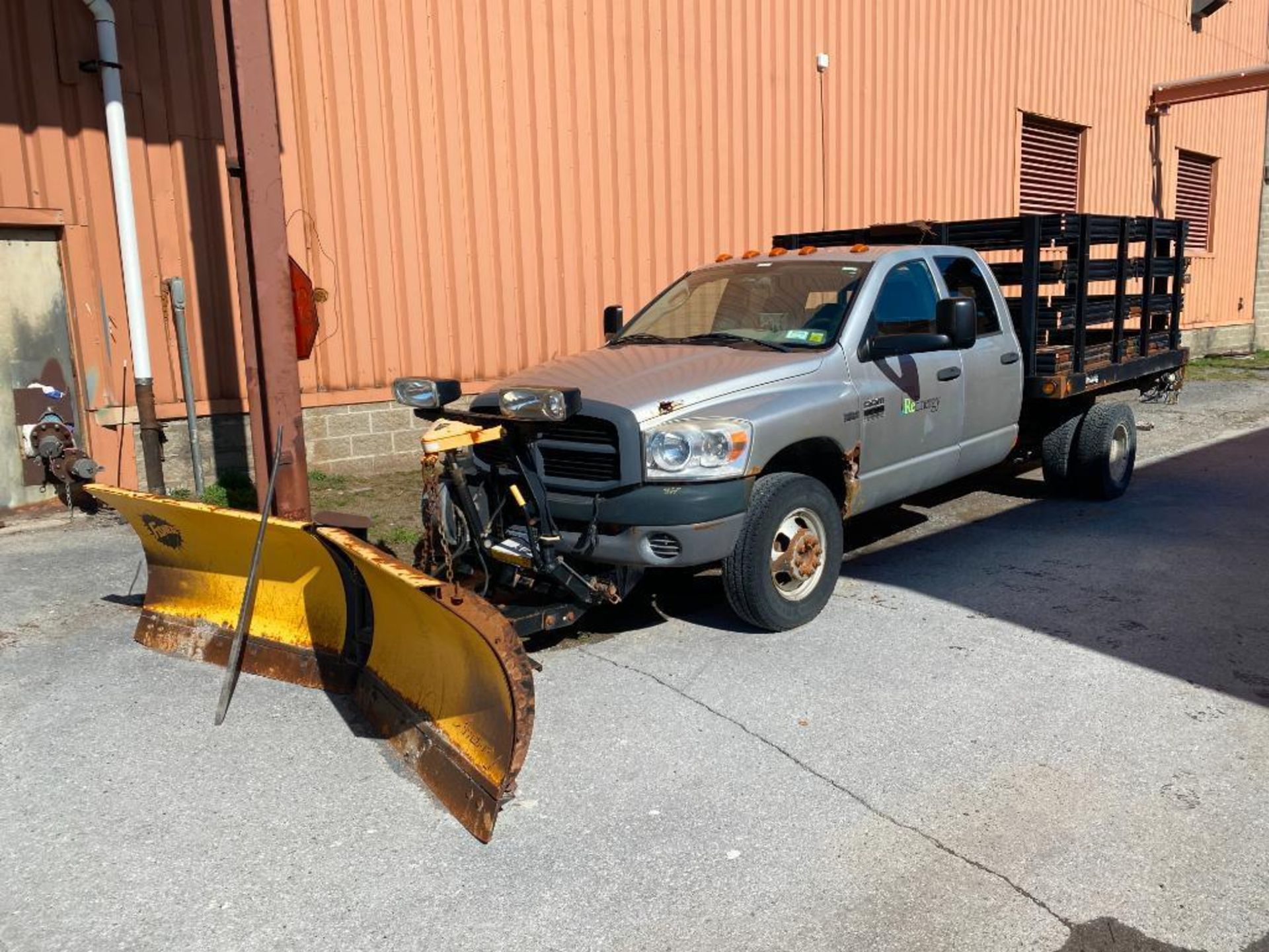 2007 Dodge 3500 HD Stake Bed Plow Truck, 5.7 Liter Hemi Engine, Storm Guard Plow, 65,753 Miles, Vin