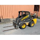 2011 New Holland L225 Skid Steer Loader Super Boom w/ Forks & Bucket, 2,017 Hours