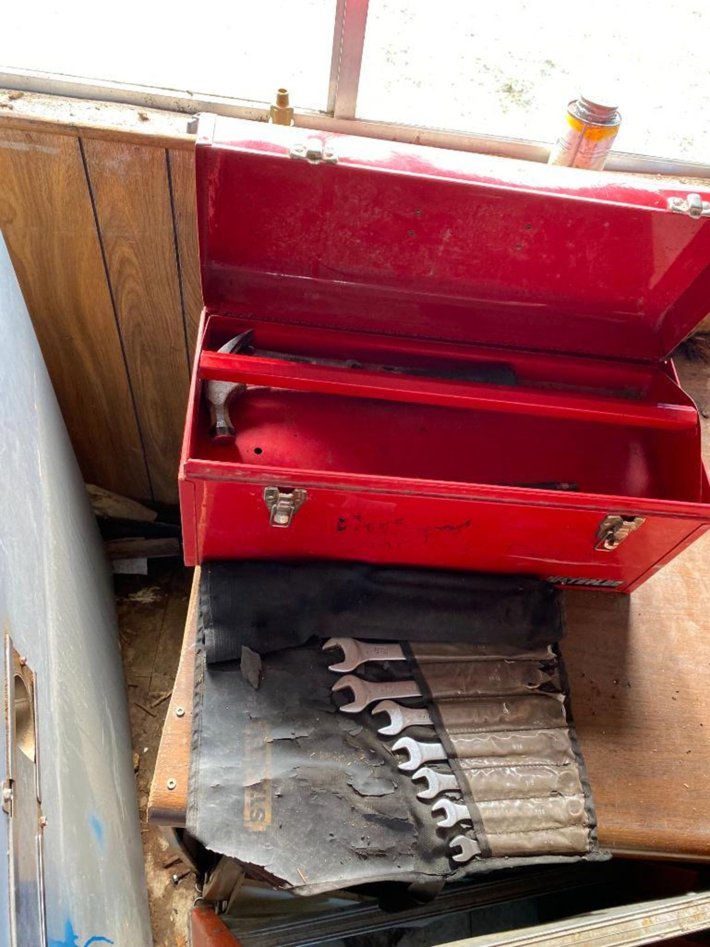 Rest of the Contents of Trailer; Ladder, Tools, (3) Desks, (2) Folding Tables, Microwave, Refrigerat