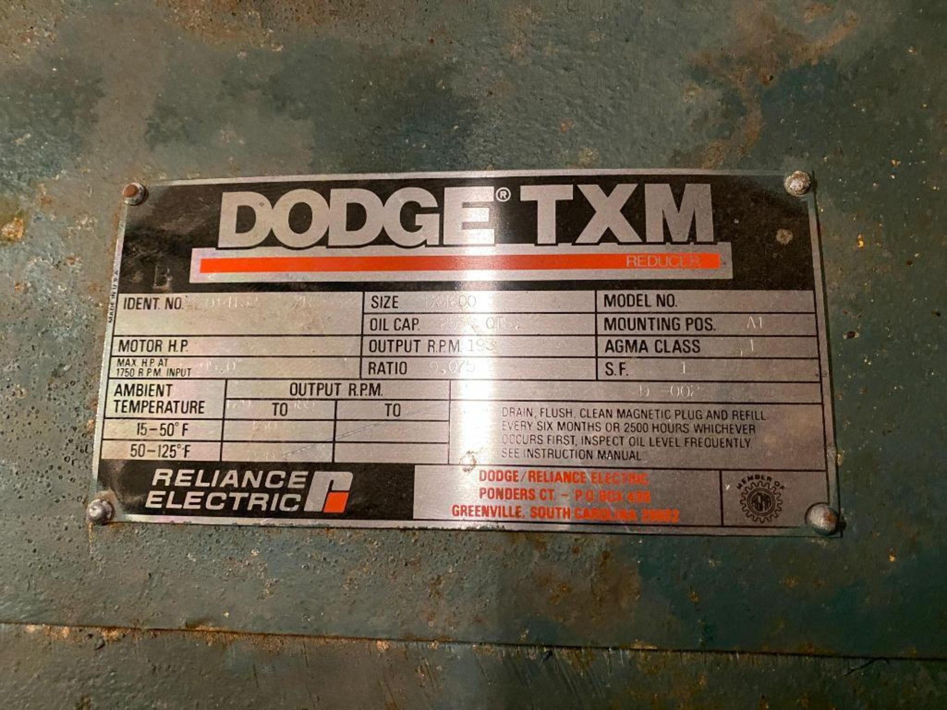 Dodge TXM Gear Reduction Gear Box, 9.075 Ratio, Size: TXM 600 - Image 3 of 3