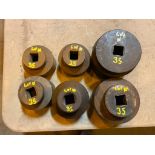 (6) 1" Drive Impact Sockets, 4", 3-7/8", 3-3/16", 3-1/16", 2-7/8", & 2-7/8"