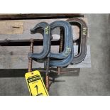 (4) C-Clamps; Wilton 404/406 & Diecraft 6"