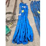 (4) 6' American Blue Polyester Round Slings, 21,200 LB. Vert./ 17,000 LB. Choker/ 42,400 LB. Basket